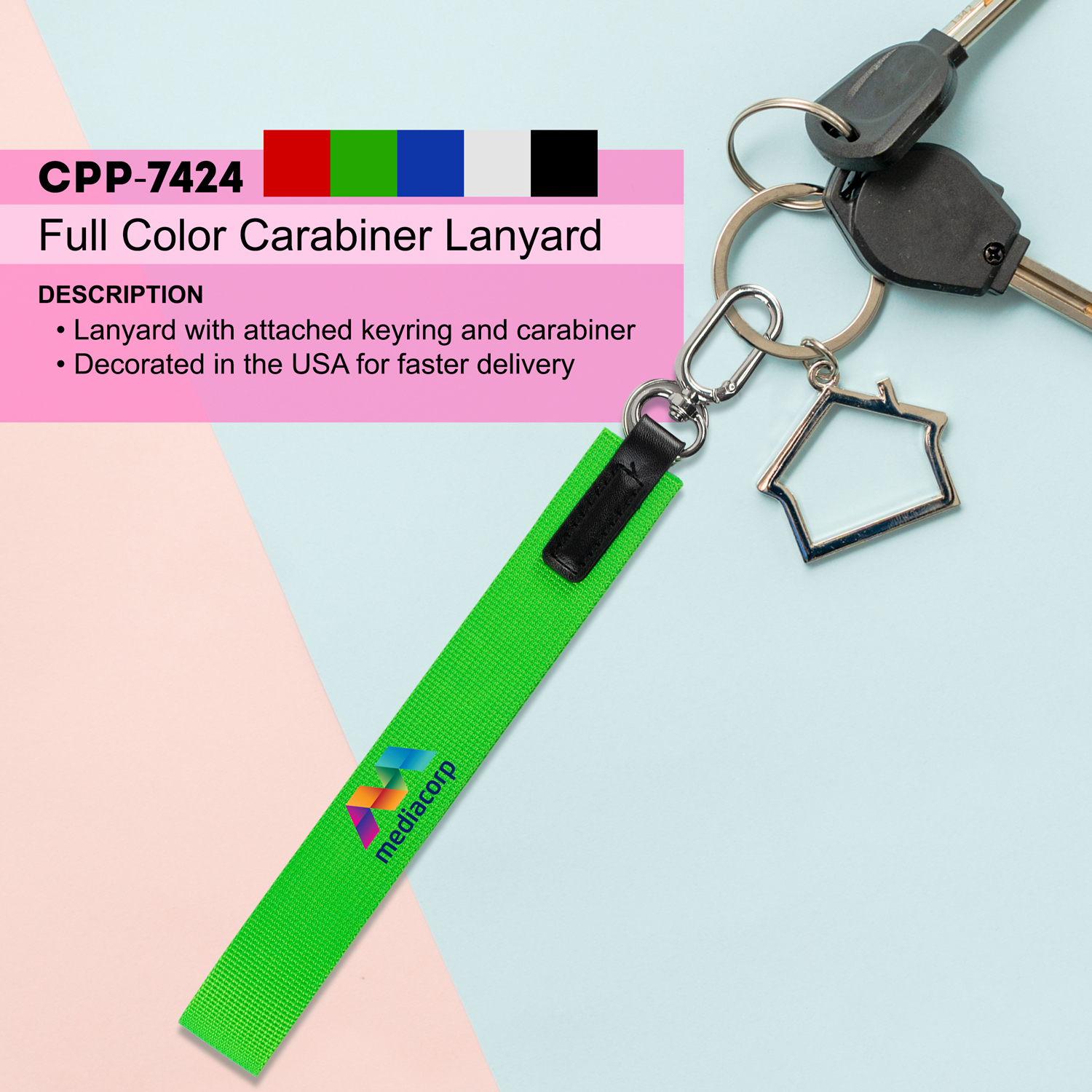 Full Color Carabiner Lanyard 1