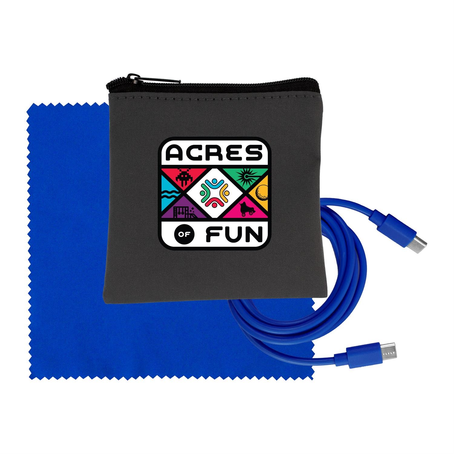 Gray Executive C to C Cable & Cloth Set 1