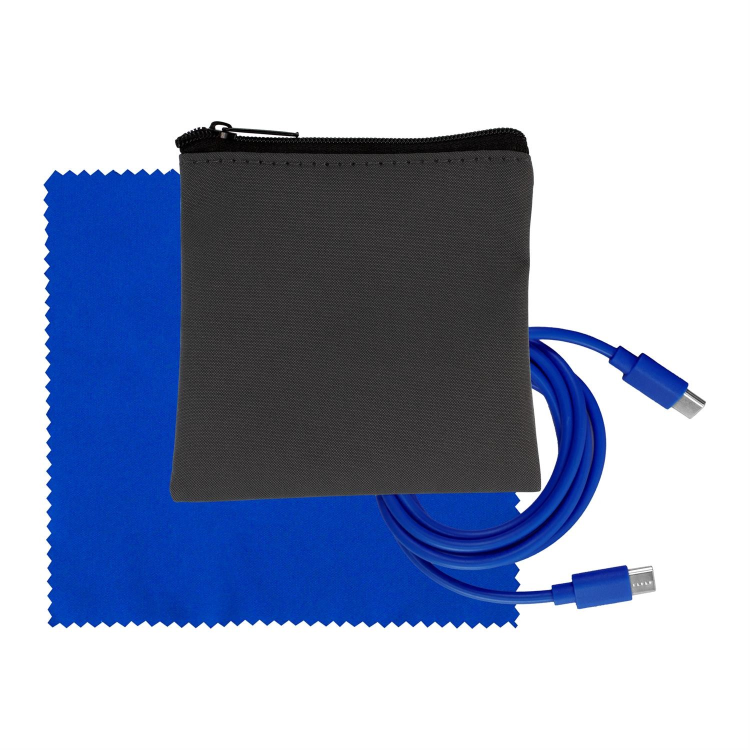 Gray Executive C to C Cable & Cloth Set 1