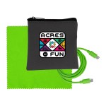 Gray Executive C to C Cable & Cloth Set - Green Gray Executive C to C Cable & Cloth Set - Green