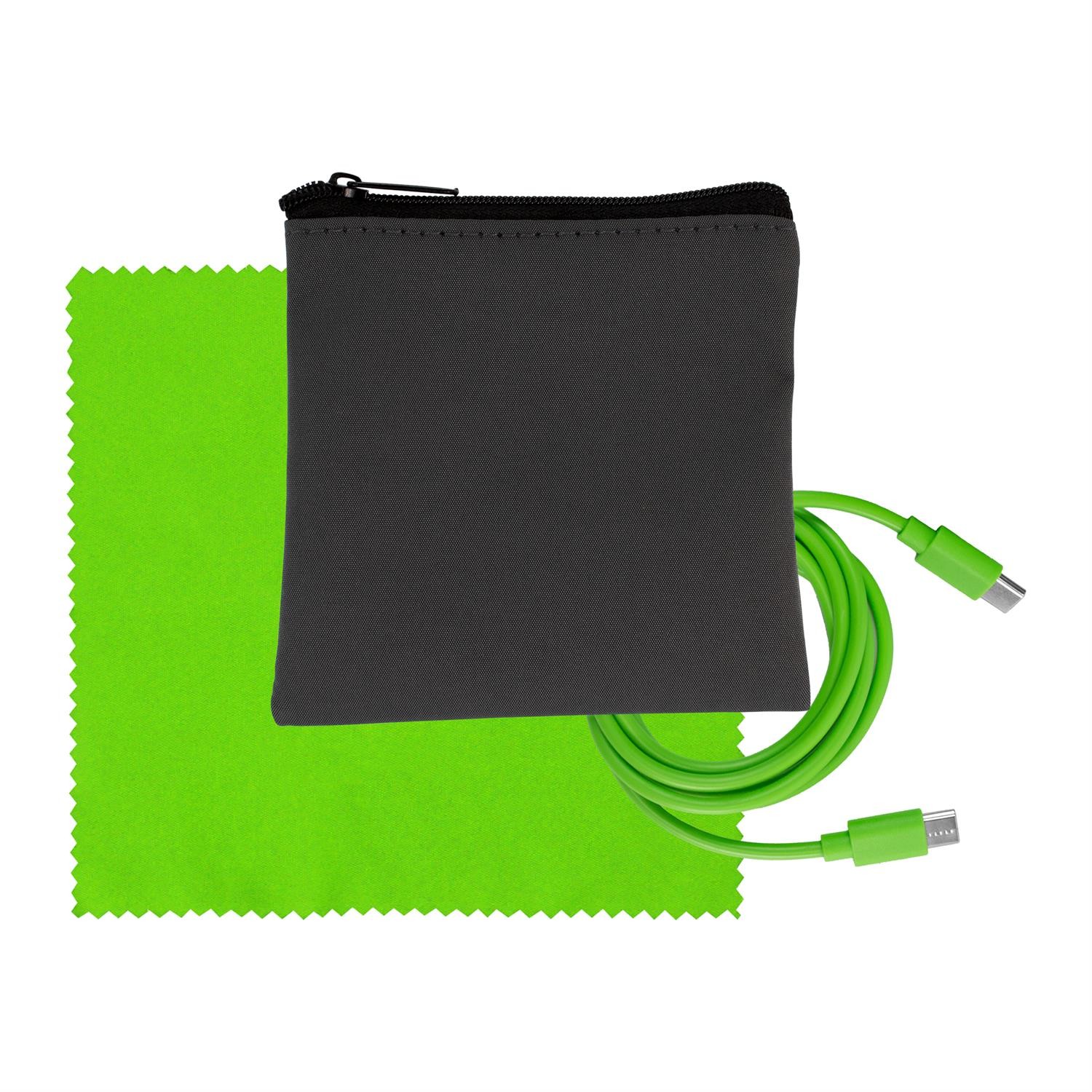 Gray Executive C to C Cable & Cloth Set 1