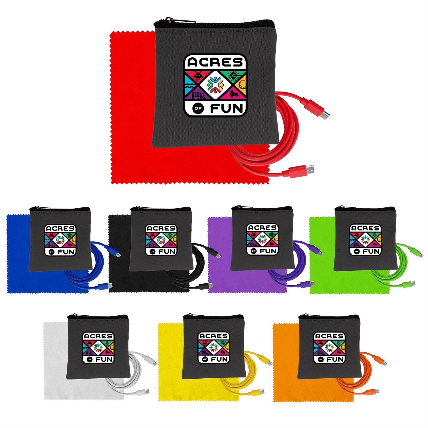 Gray Executive C to C Cable & Cloth Set 1 Gray Executive C to C Cable & Cloth Set 1