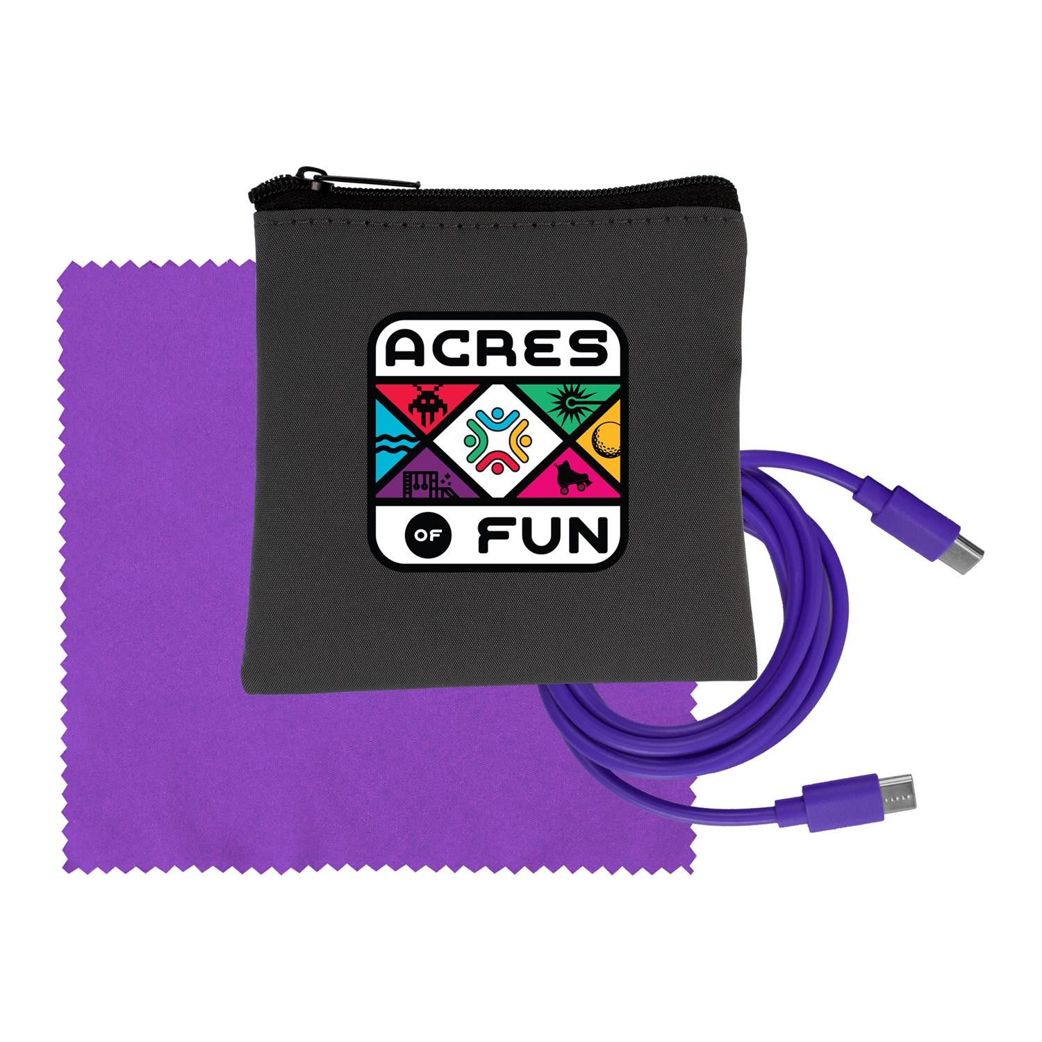 Gray Executive C to C Cable & Cloth Set 1