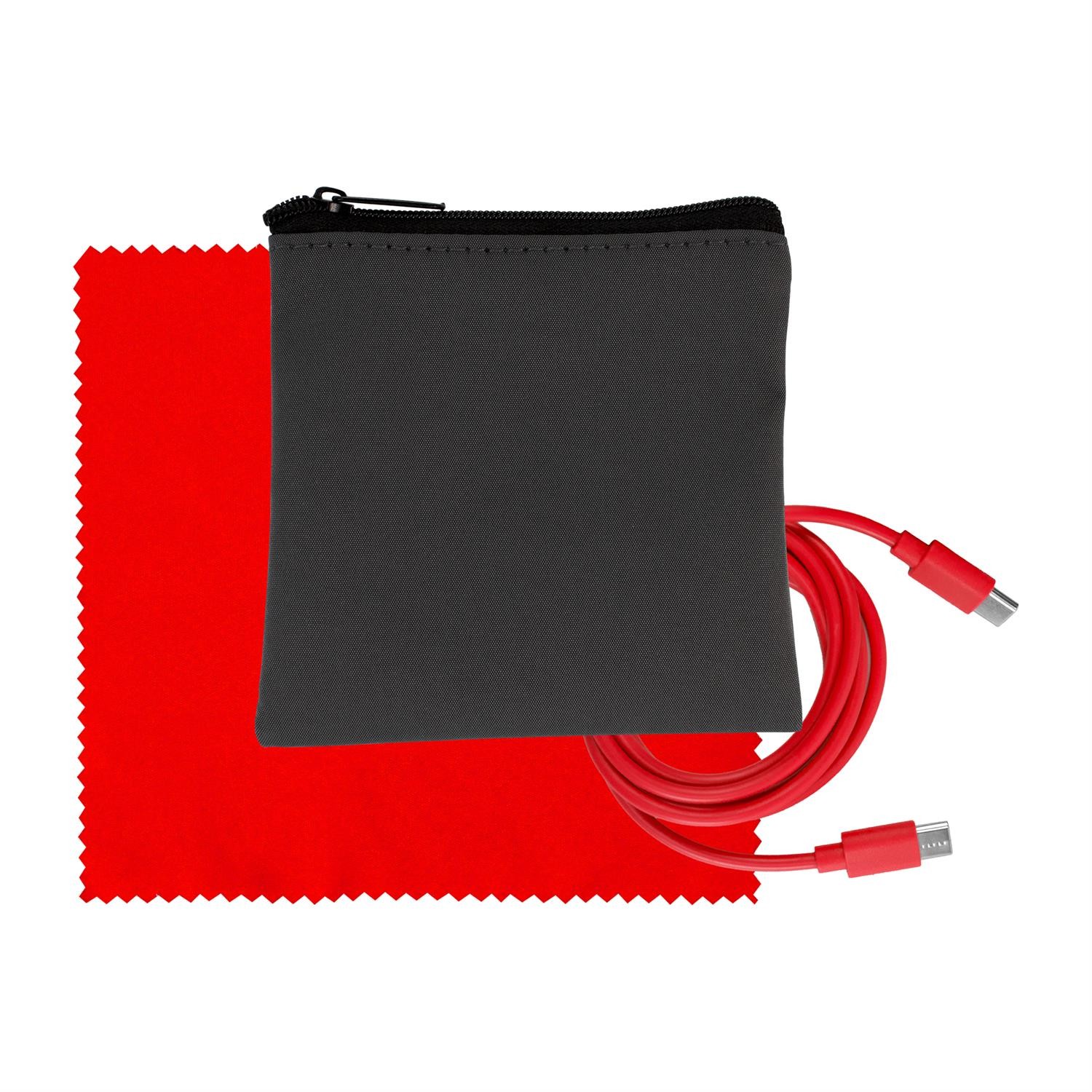 Gray Executive C to C Cable & Cloth Set 1