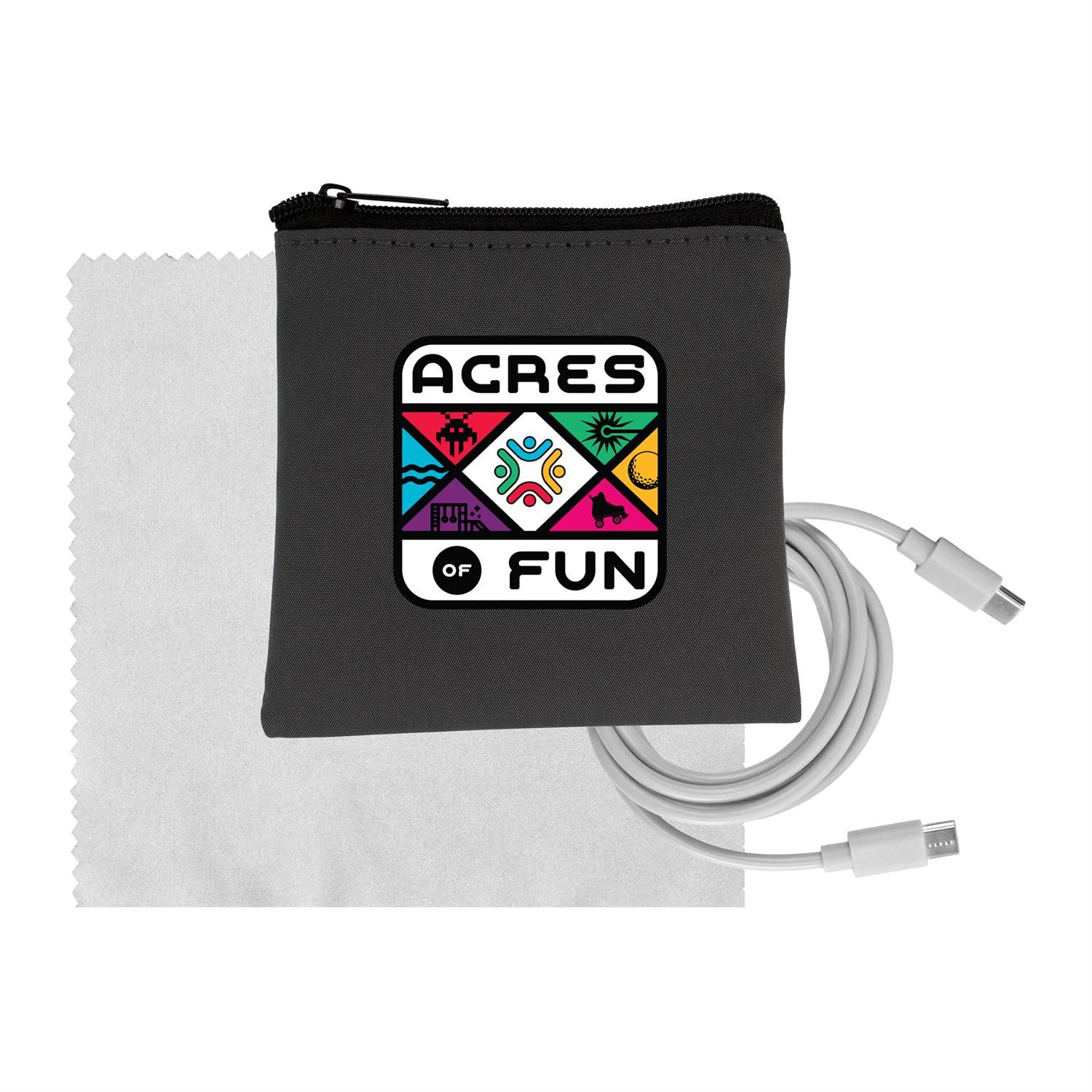 Gray Executive C to C Cable & Cloth Set 1