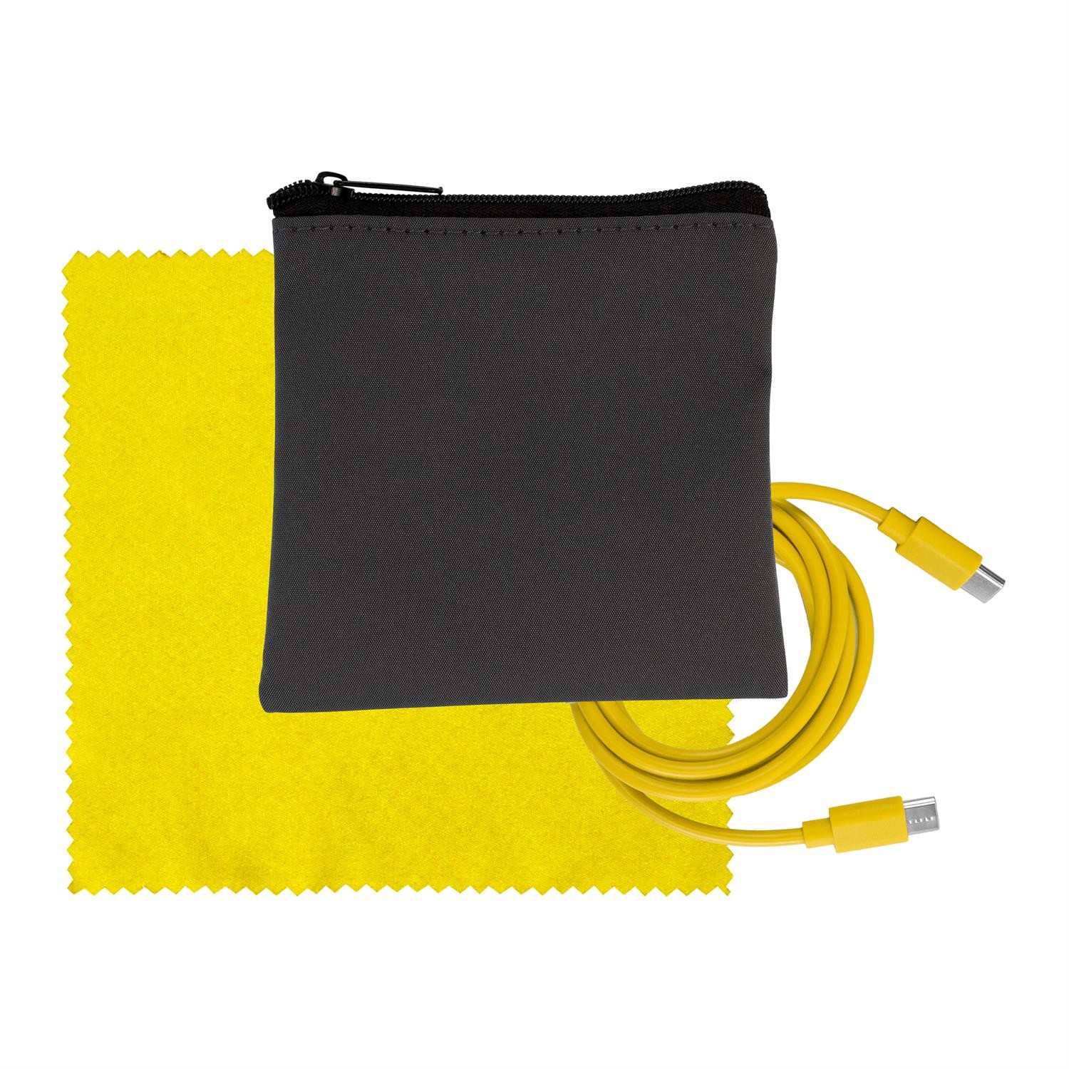 Gray Executive C to C Cable & Cloth Set 1