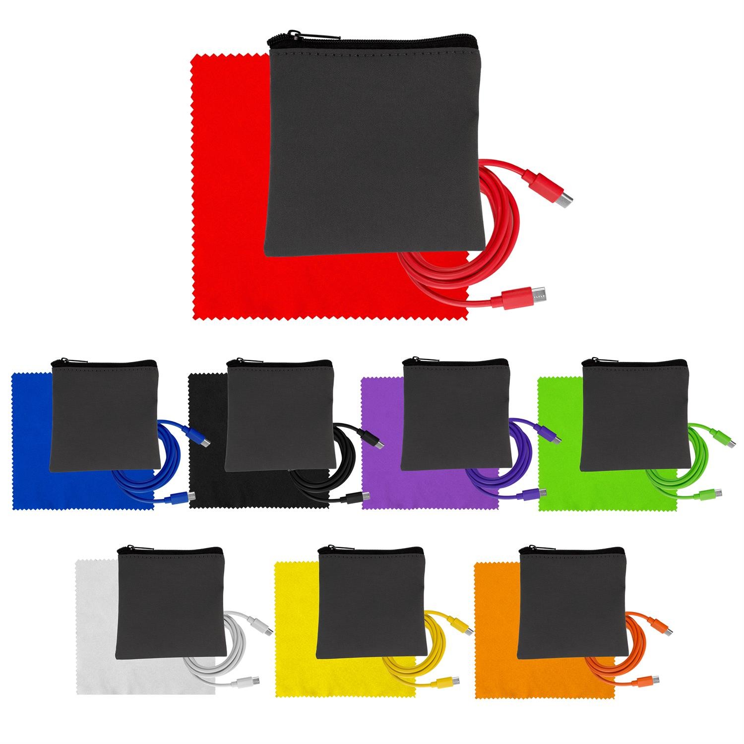 Gray Executive C to C Cable & Cloth Set 1