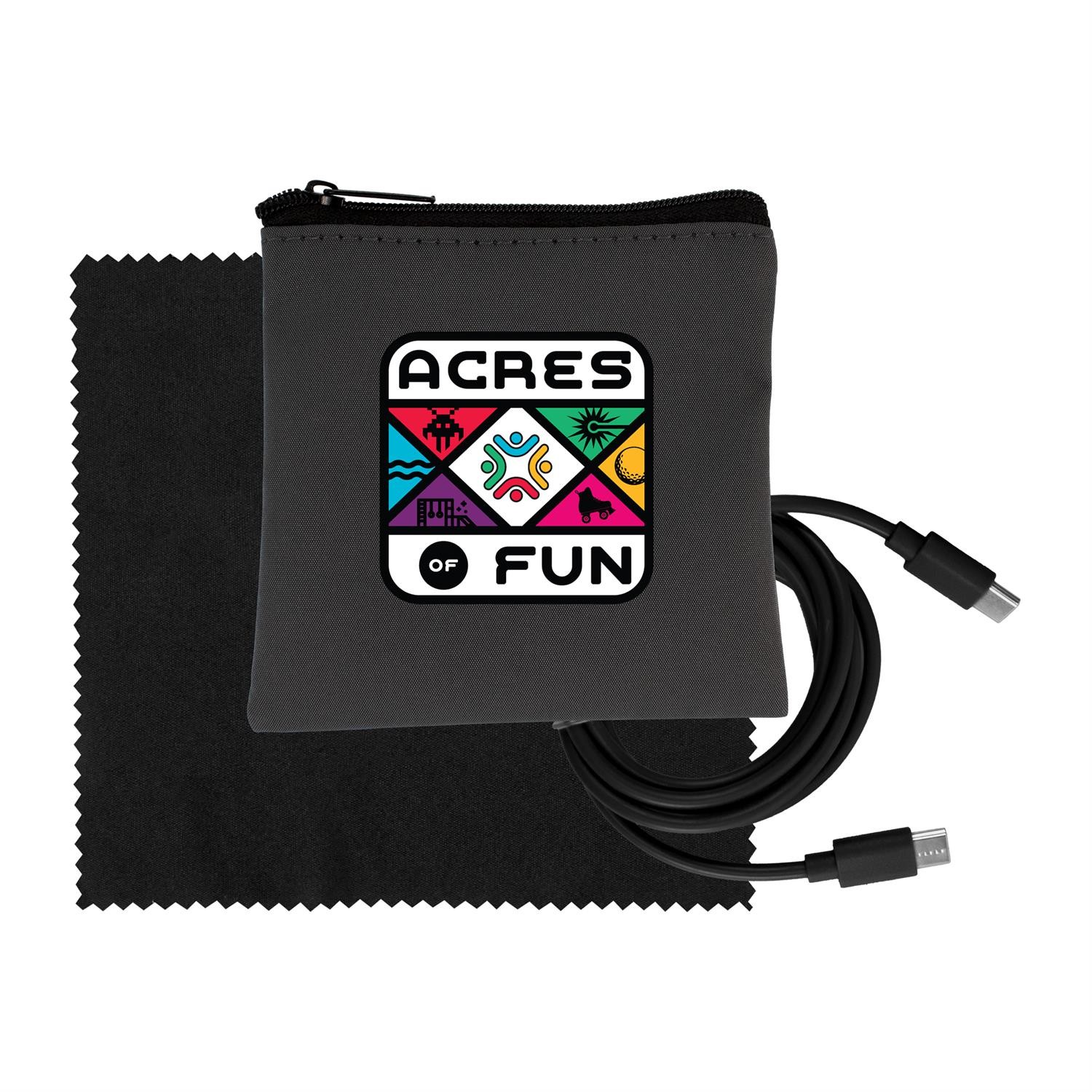 Gray Executive C to C Cable & Cloth Set 1