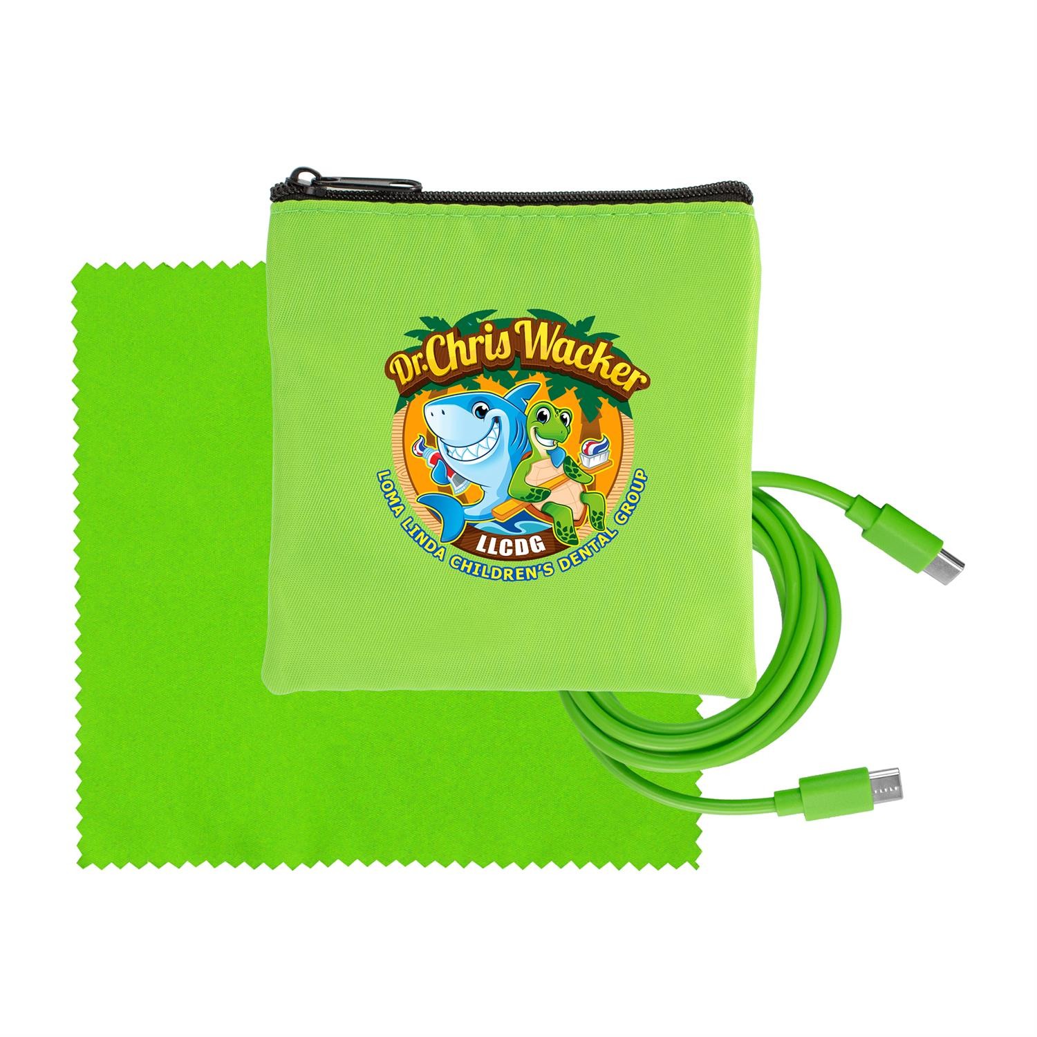 Colorful RPET C to C Cable & Cloth Set 1