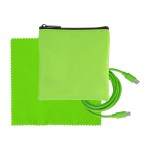Colorful RPET C to C Cable & Cloth Set - Green Colorful RPET C to C Cable & Cloth Set - Green