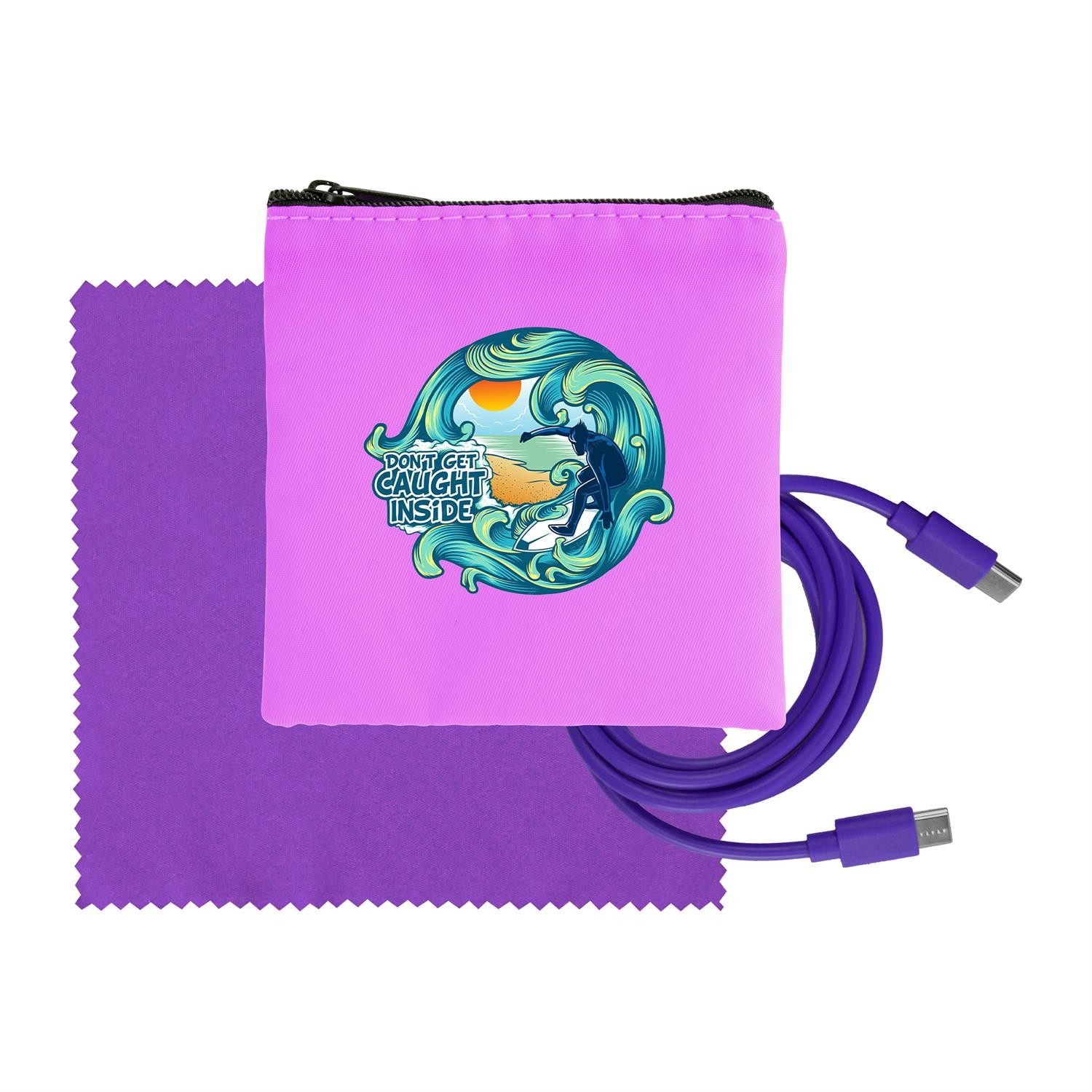 Colorful RPET C to C Cable & Cloth Set 1