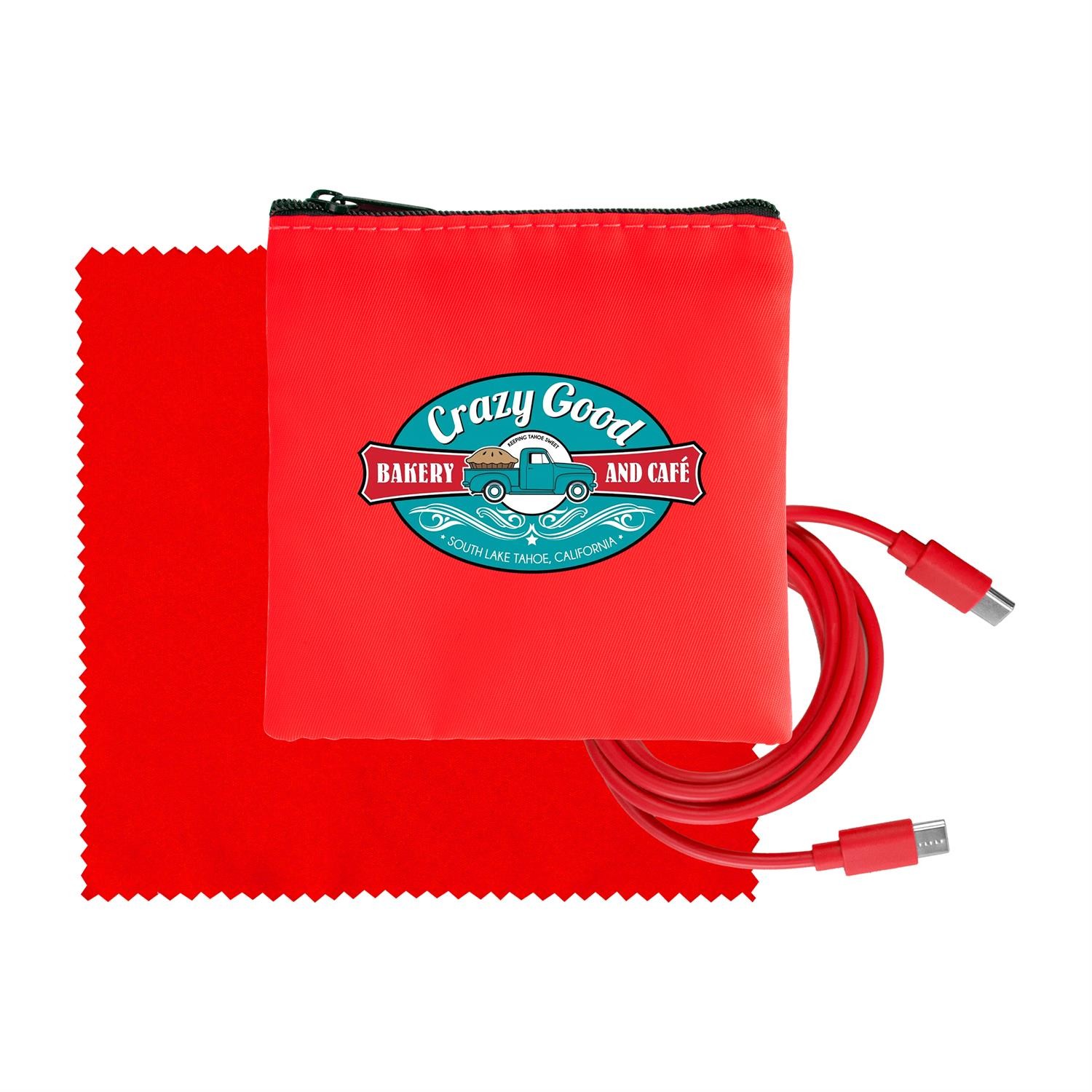 Colorful RPET C to C Cable & Cloth Set 1