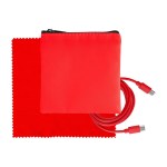 Colorful RPET C to C Cable & Cloth Set - Red Colorful RPET C to C Cable & Cloth Set - Red