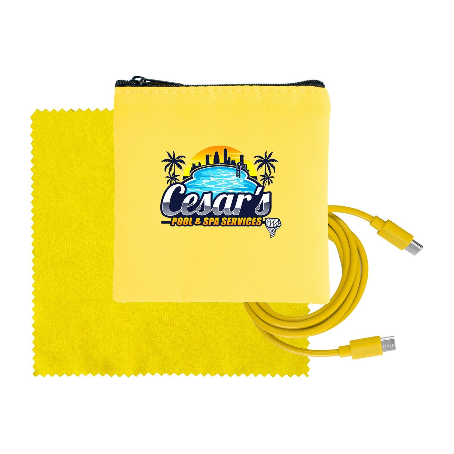 Colorful RPET C to C Cable & Cloth Set 1