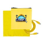Colorful RPET C to C Cable & Cloth Set - Yellow Colorful RPET C to C Cable & Cloth Set - Yellow