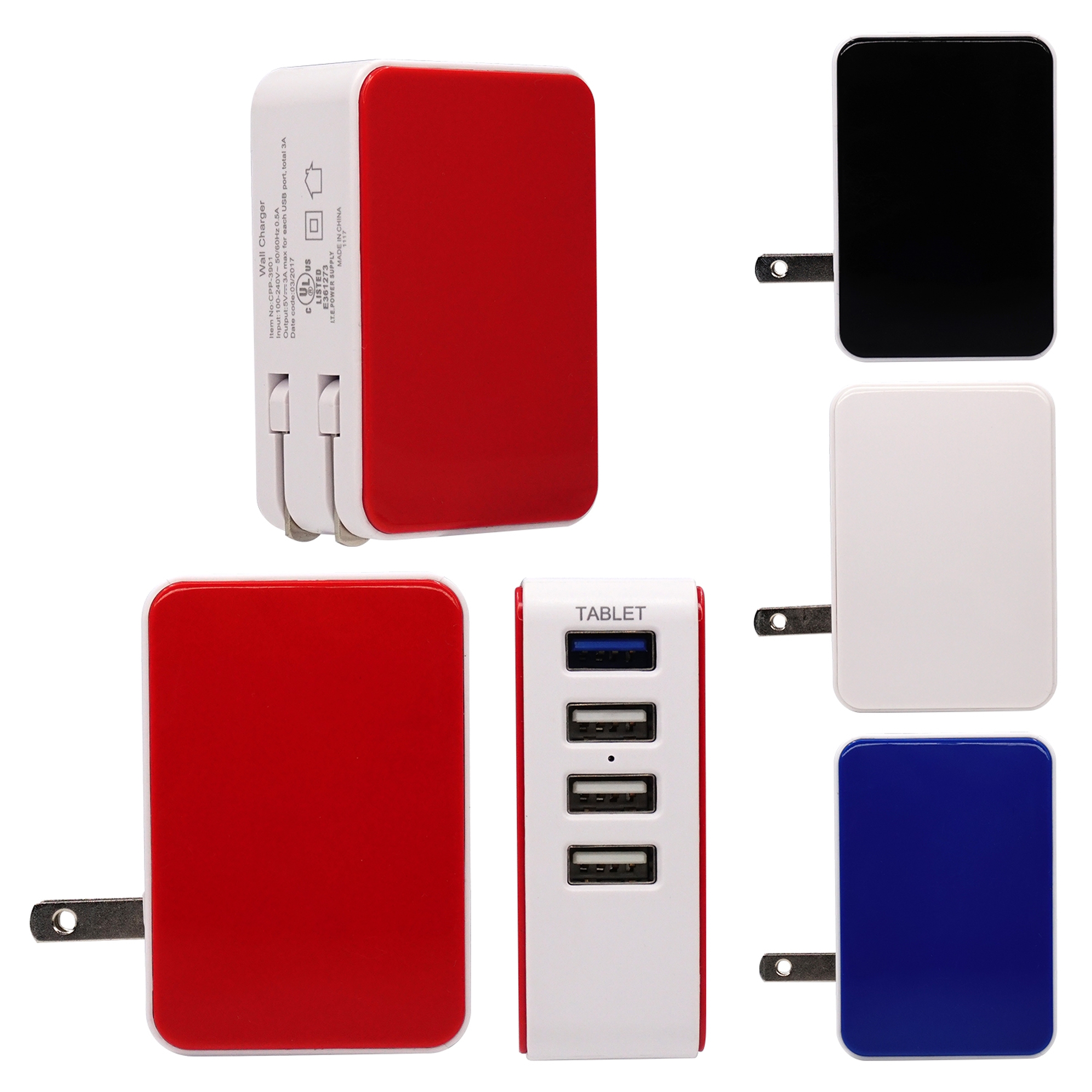UL 4 Port USB Folding Wall Charger 1