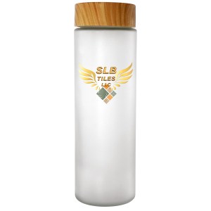 Full Color Bamboo Pattern 22 oz. Frosted Glass Bottle 1 Full Color Bamboo Pattern 22 oz. Frosted Glass Bottle 1