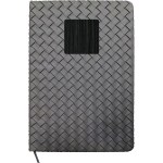 Woven Notebook with Metal Accent - black Woven Notebook with Metal Accent - black