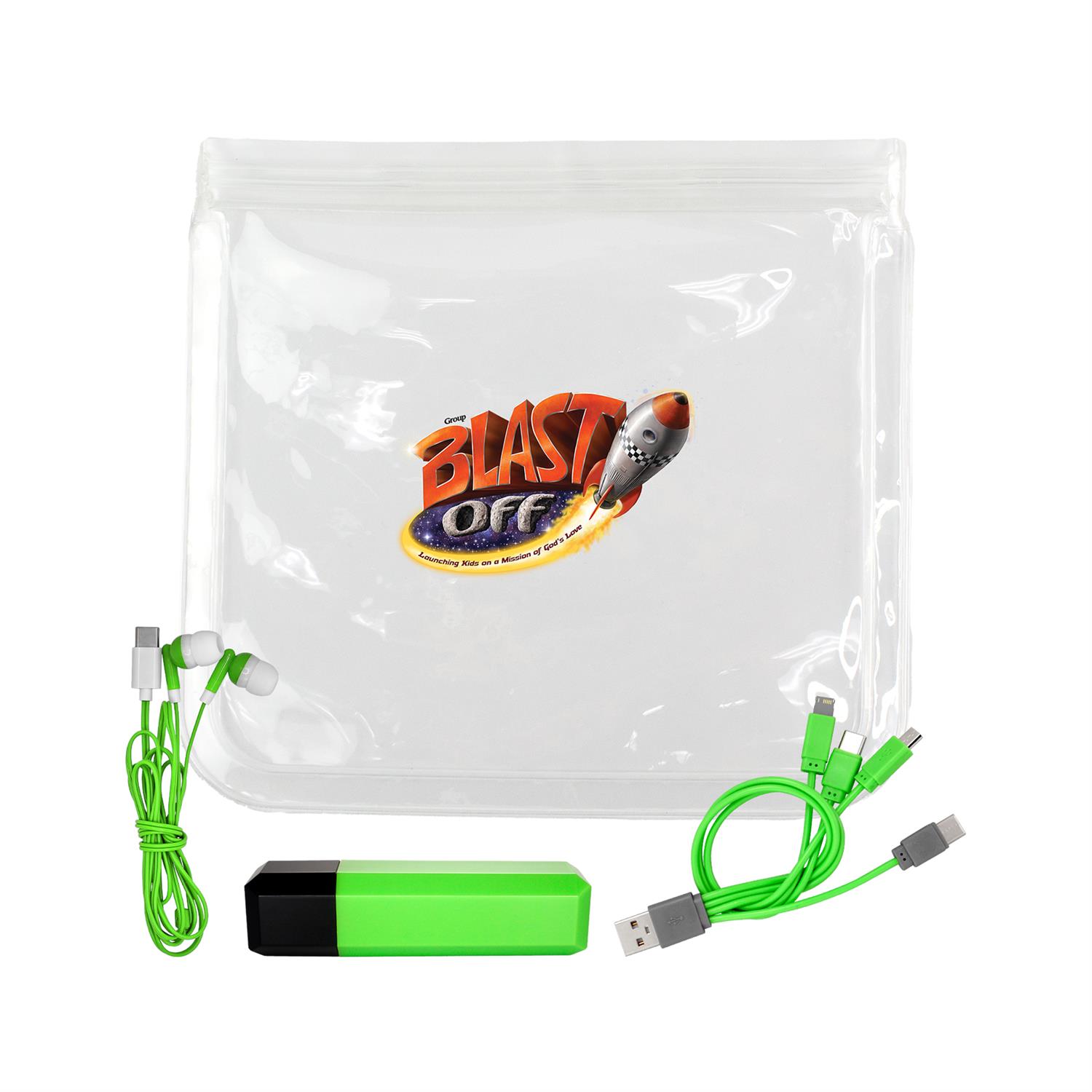 Clear Viper Cable, Ear Bud & Cloth Set 1