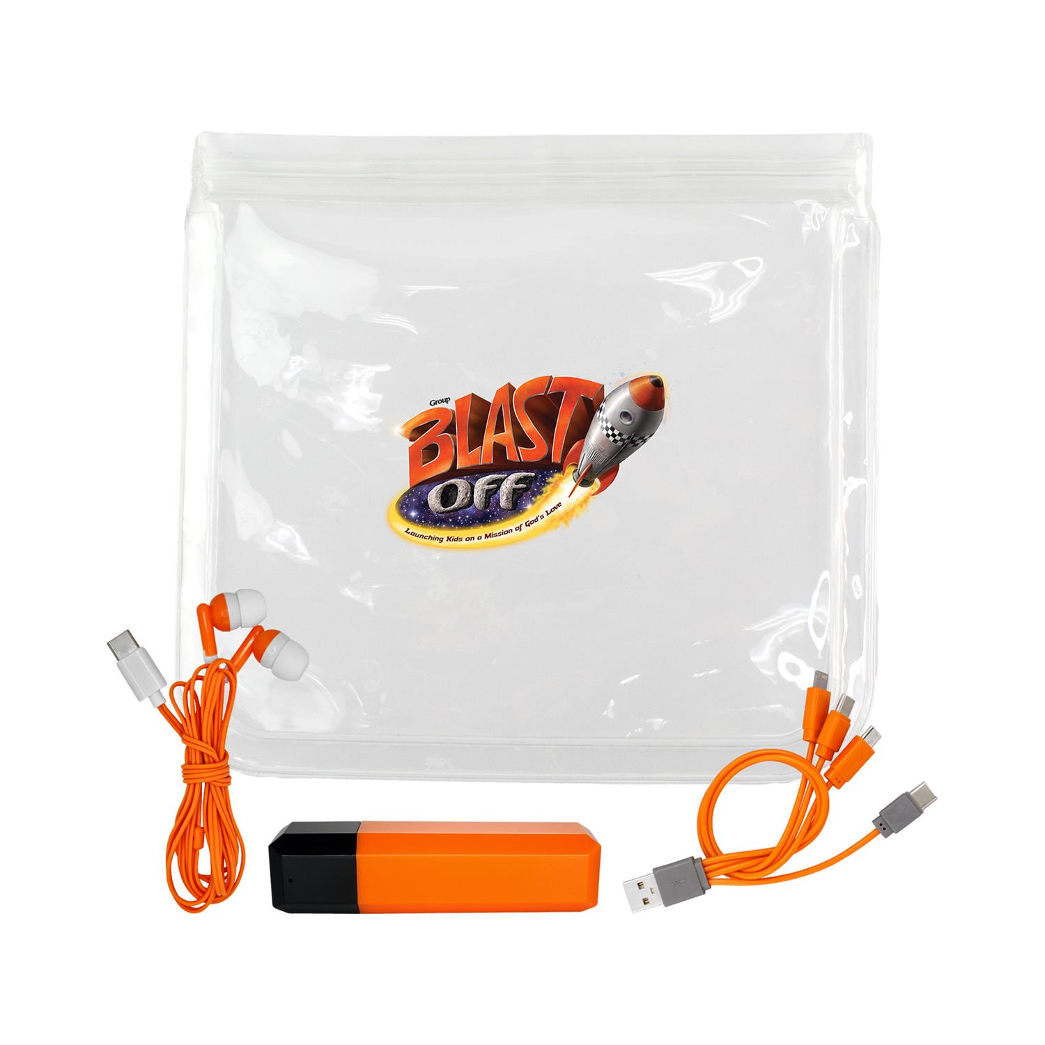 Clear Viper Cable, Ear Bud & Cloth Set 1