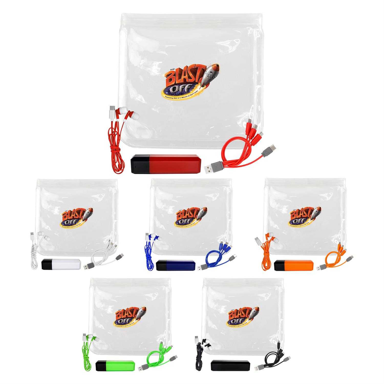 Clear Viper Cable, Ear Bud & Cloth Set 1