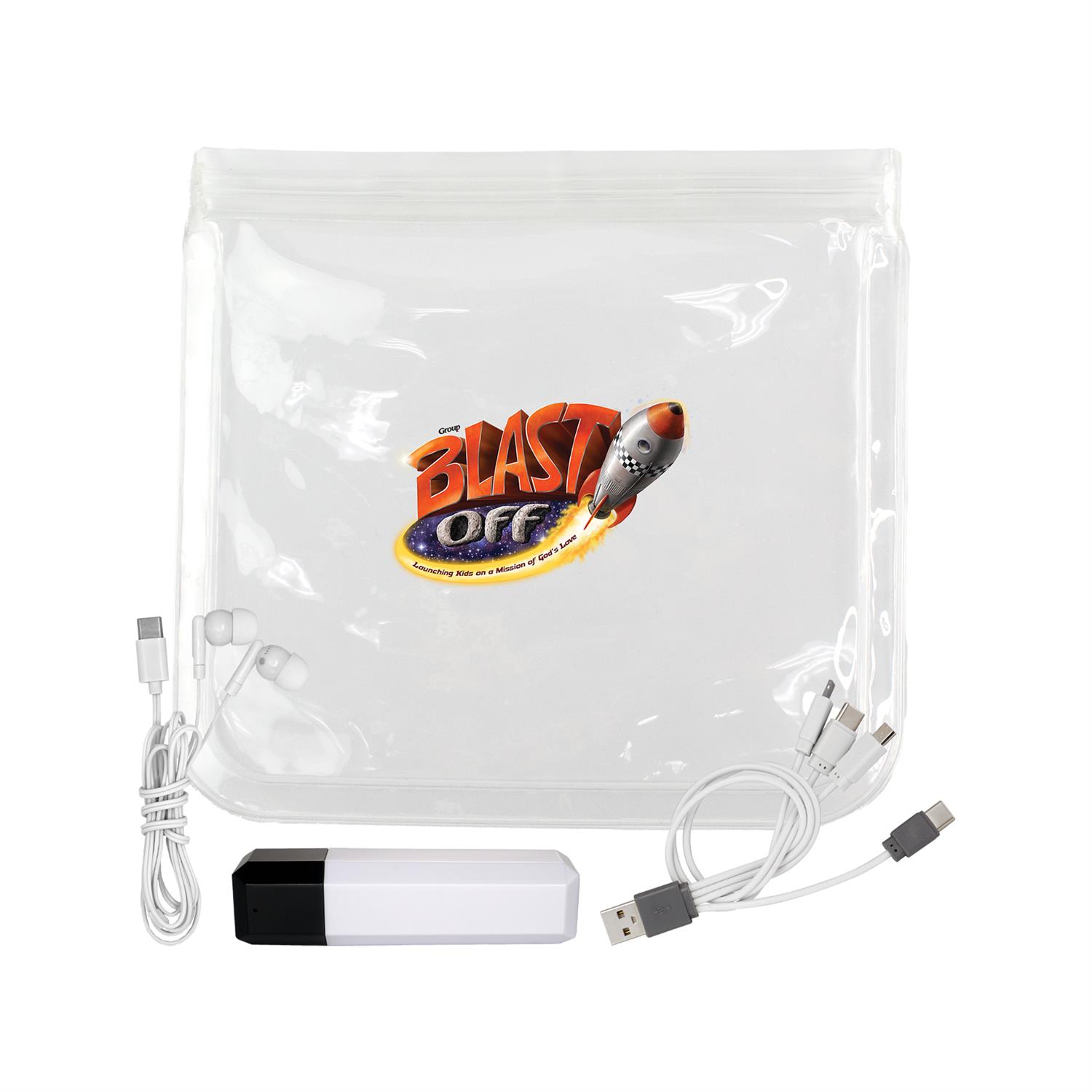 Clear Viper Cable, Ear Bud & Cloth Set 1