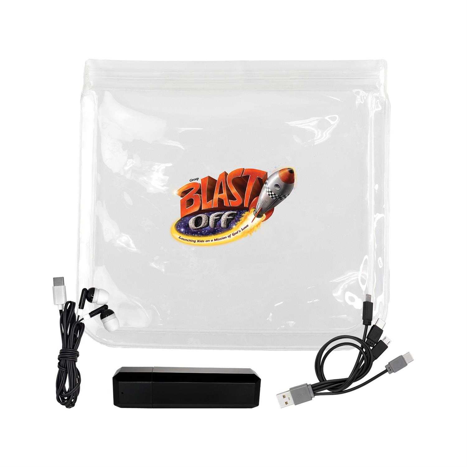 Clear Viper Cable, Ear Bud & Cloth Set 1