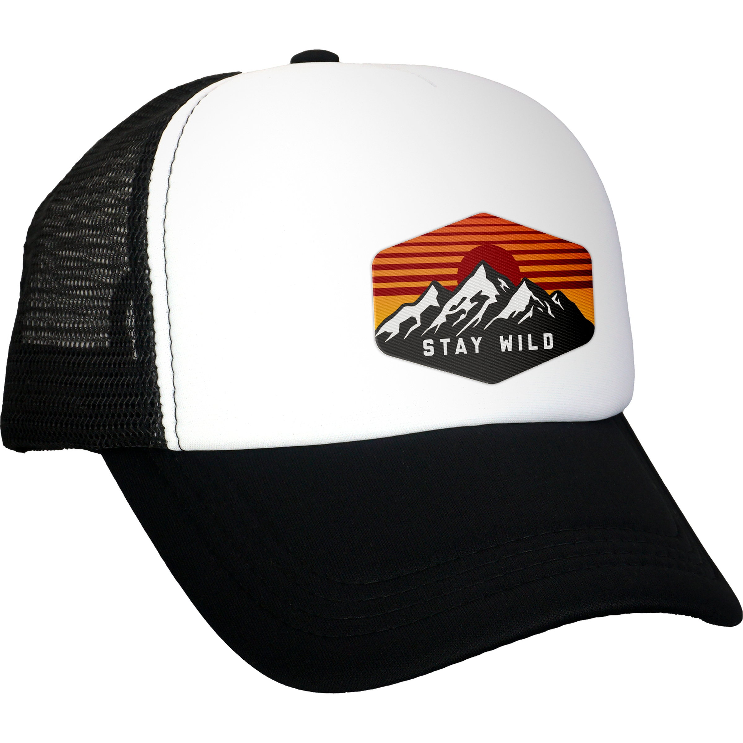 Foam Hexagon Emblem Trucker Hat 1