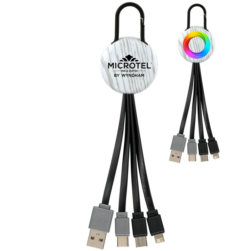 White Wood Clip Dual Input 3" 1 Charging Cable 1 White Wood Clip Dual Input 3" 1 Charging Cable 1