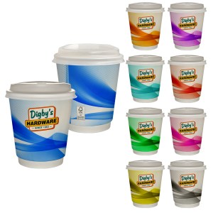10 oz. Full Color Groovy Insulated Paper Cup With Lid 1 10 oz. Full Color Groovy Insulated Paper Cup With Lid 1