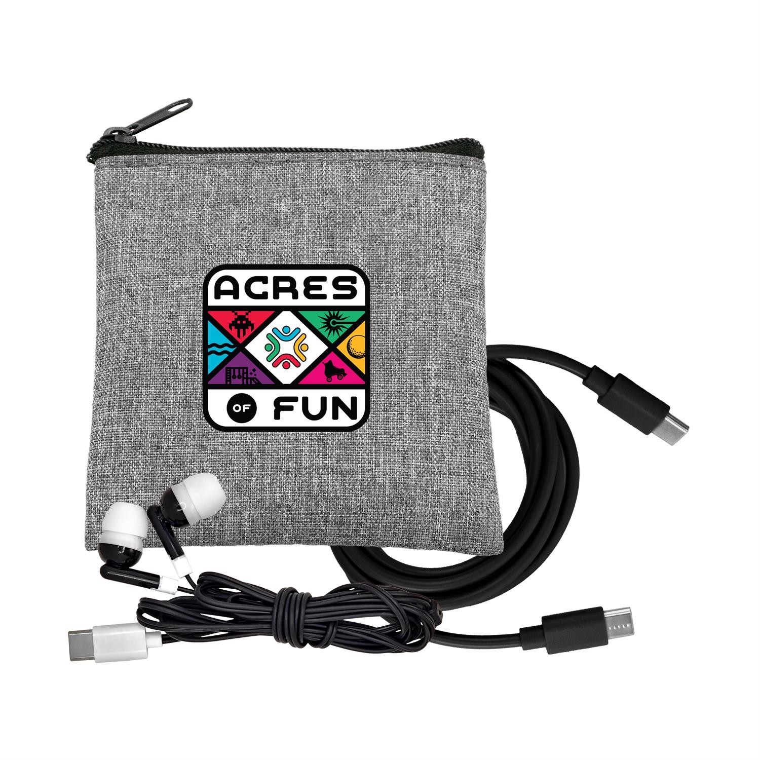 Recycled C to C Cable & Ear Bud Set 1