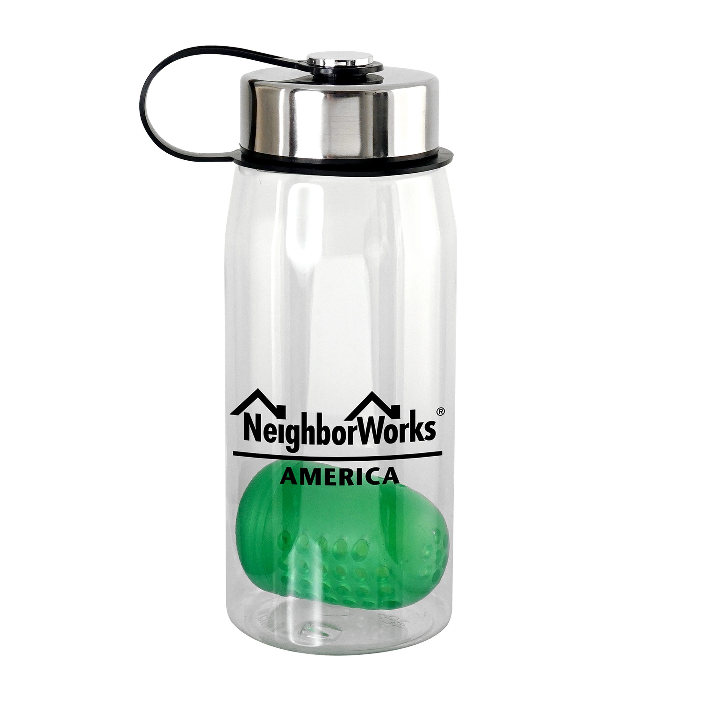 Metal Lanyard Lid 25 oz. Recycled Bottle with Floating Infuser 1