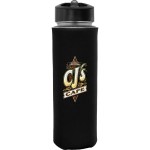 Pop Up 22 oz. Frosted Glass Sleeve Bottle - black Pop Up 22 oz. Frosted Glass Sleeve Bottle - black