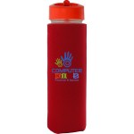 Pop Up 22 oz. Frosted Glass Sleeve Bottle - red Pop Up 22 oz. Frosted Glass Sleeve Bottle - red