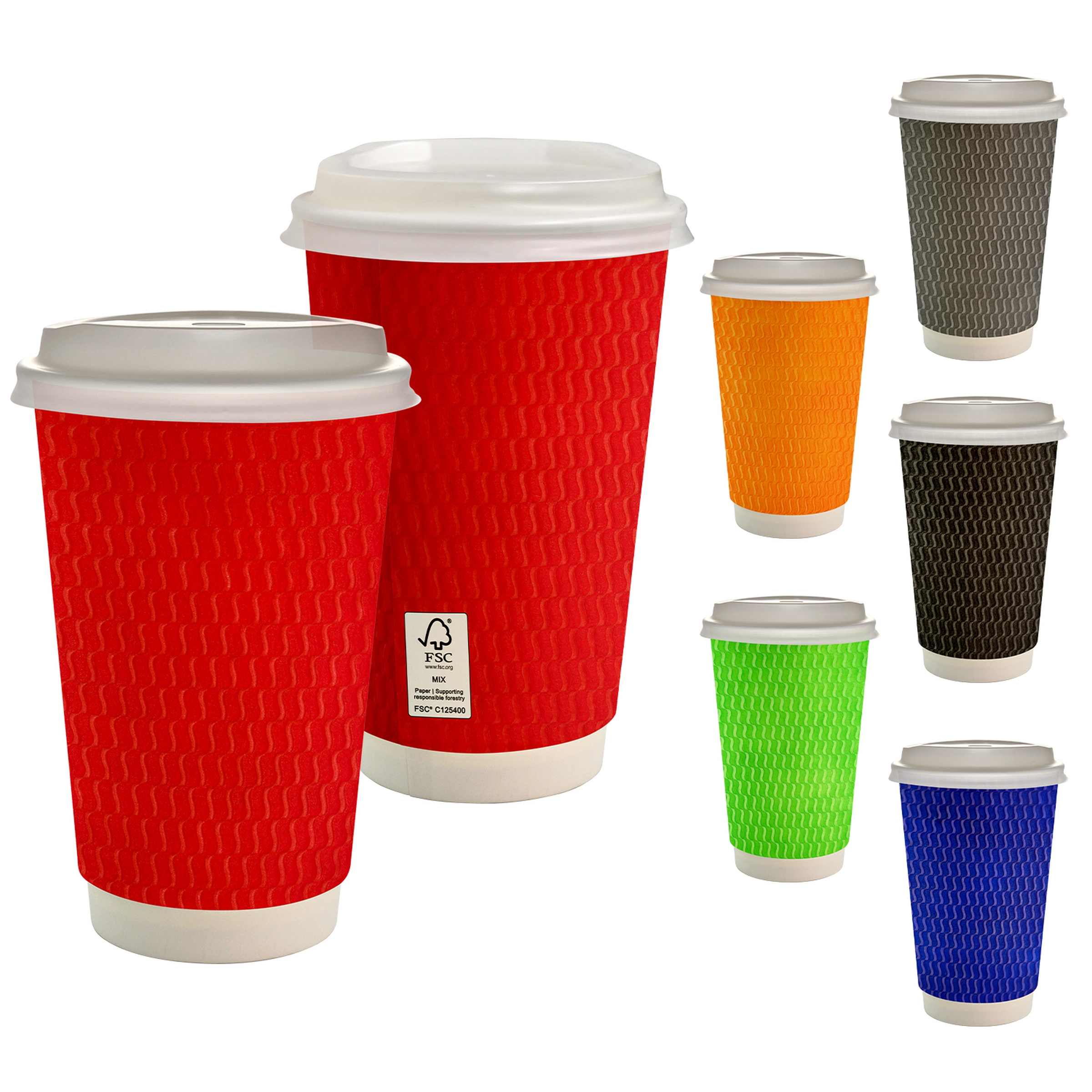 16 oz. Full Color Wave Paper Cup With Lid 1