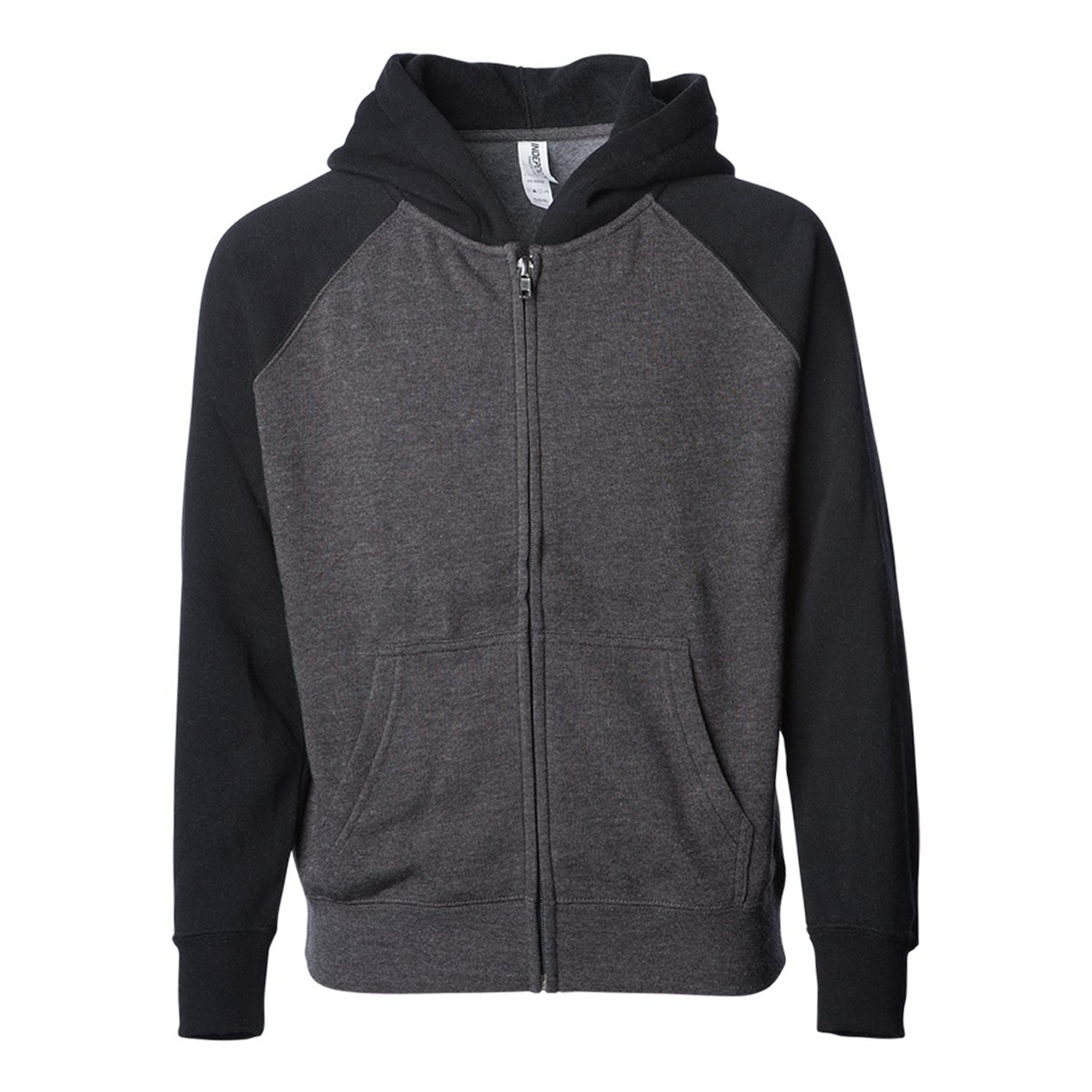 Independent Trading Co. Youth Lightweight Blend Raglan Zip Hood 1