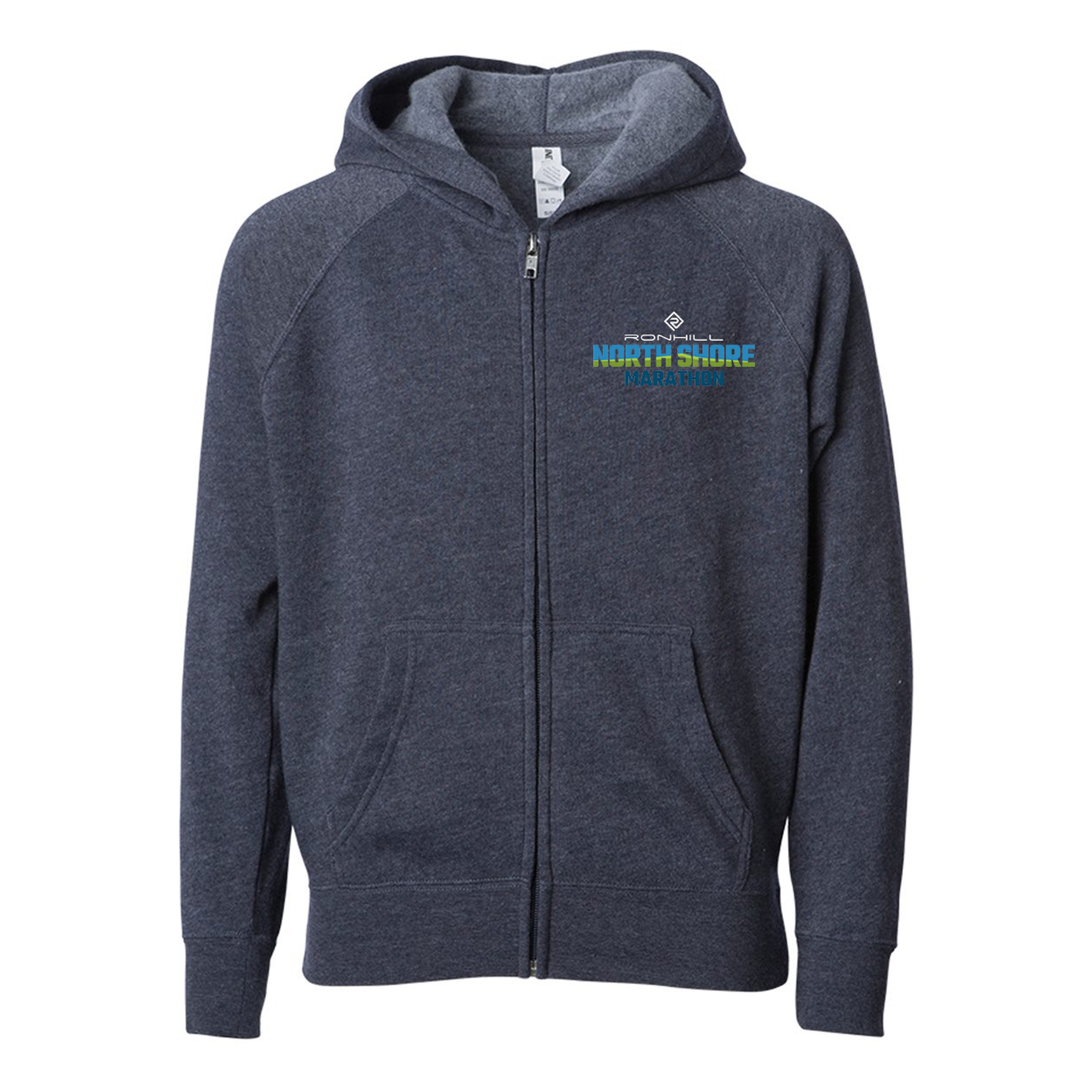 Independent Trading Co. Youth Lightweight Blend Raglan Zip Hood 1