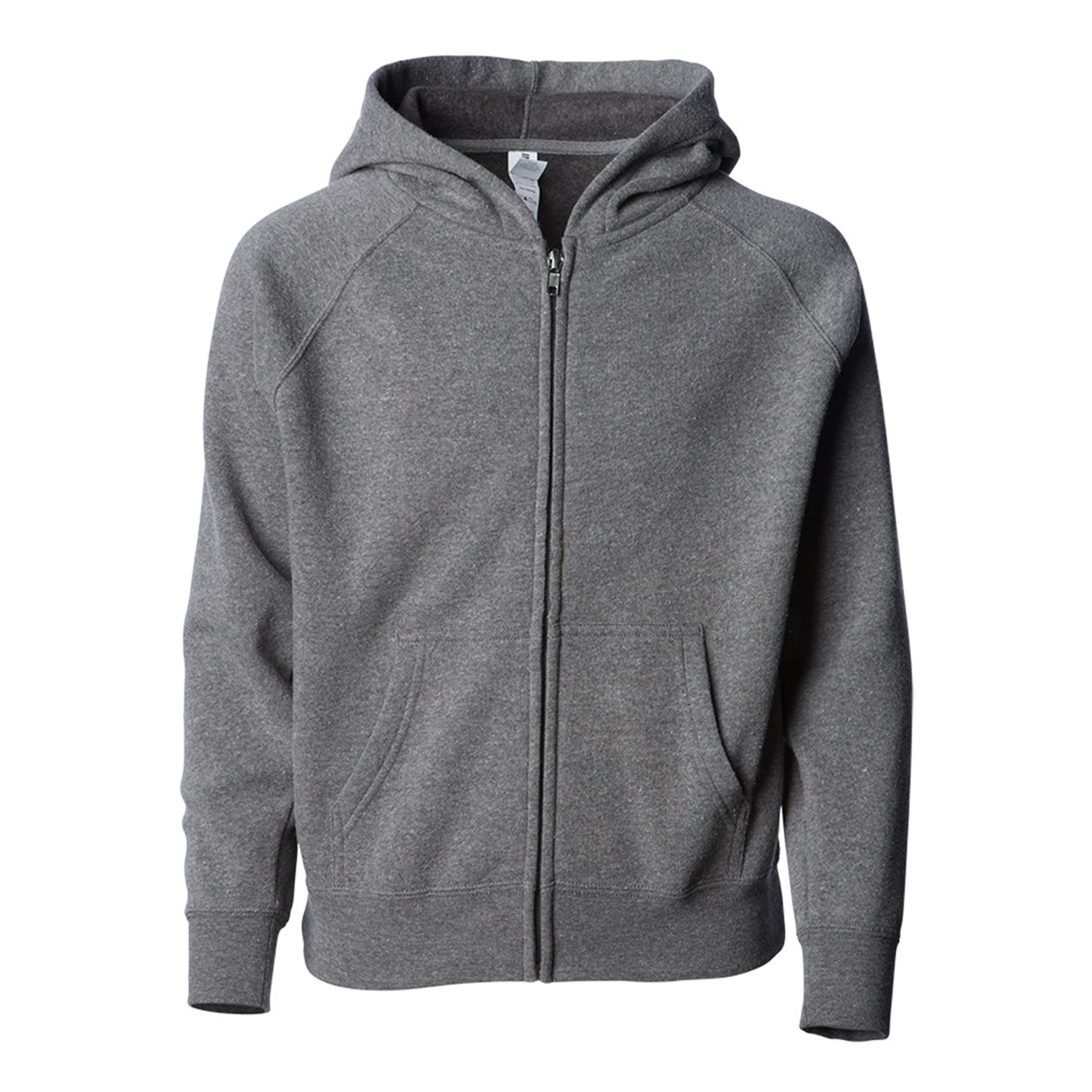 Independent Trading Co. Youth Lightweight Blend Raglan Zip Hood 1