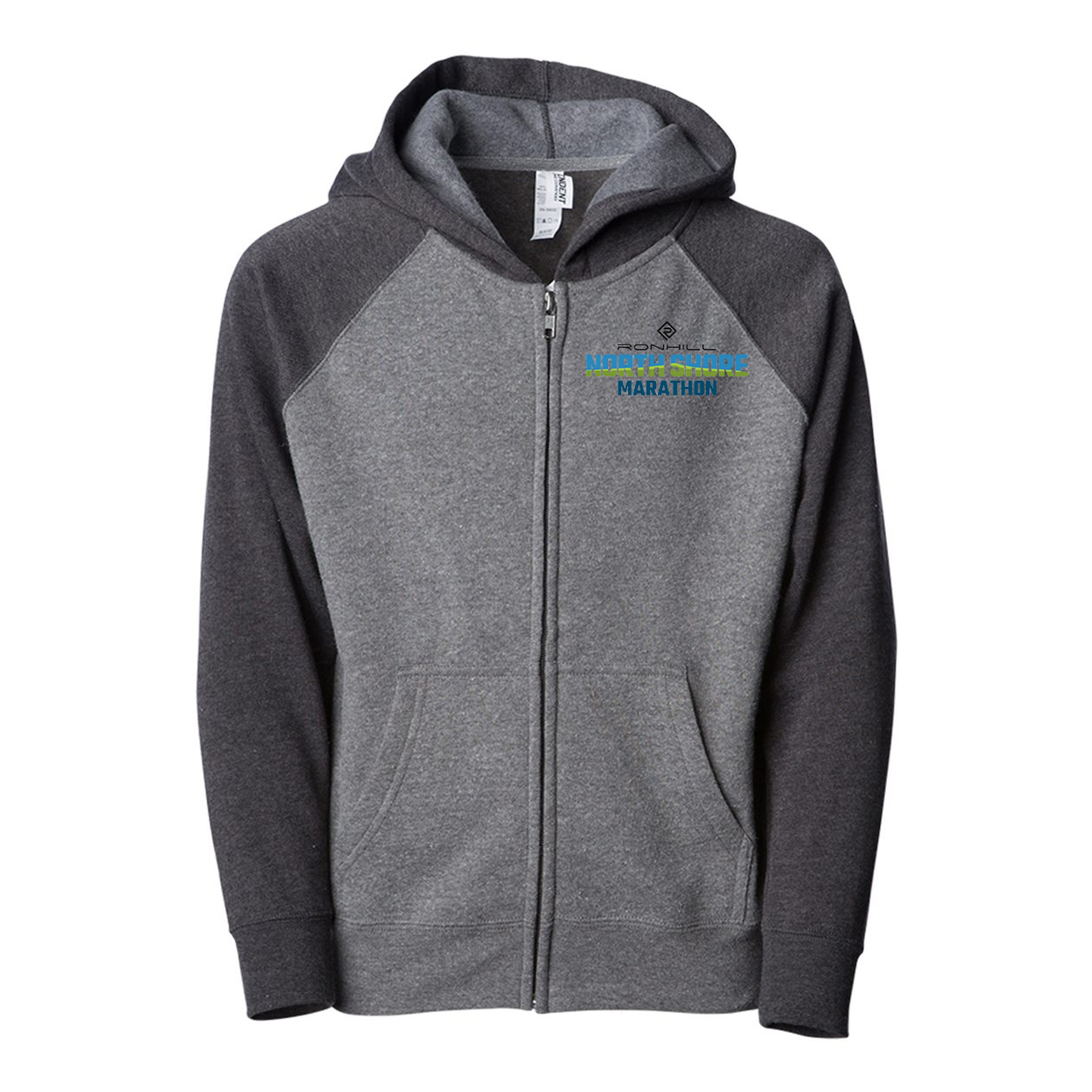 Independent Trading Co. Youth Lightweight Blend Raglan Zip Hood 1