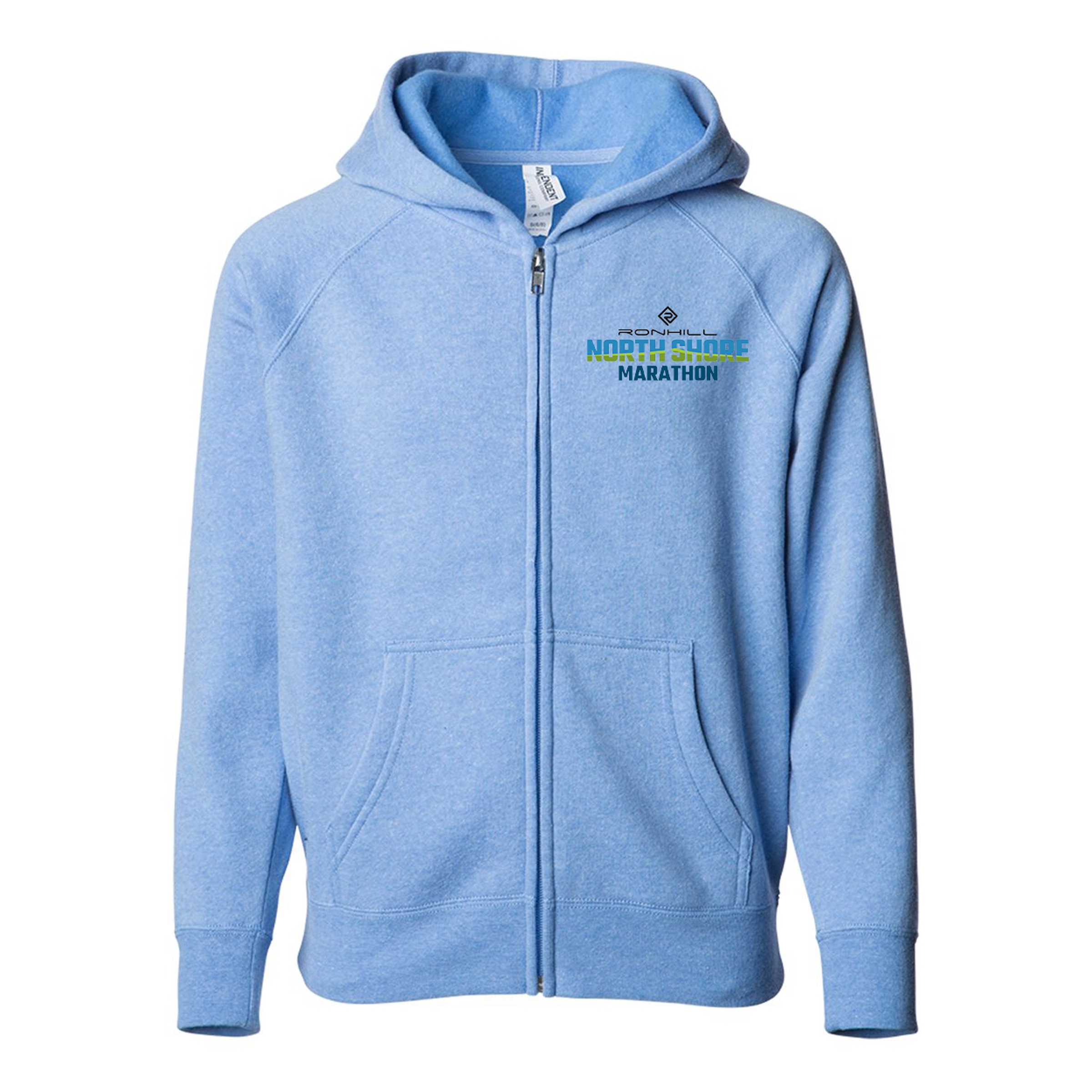 Independent Trading Co. Youth Lightweight Blend Raglan Zip Hood 1