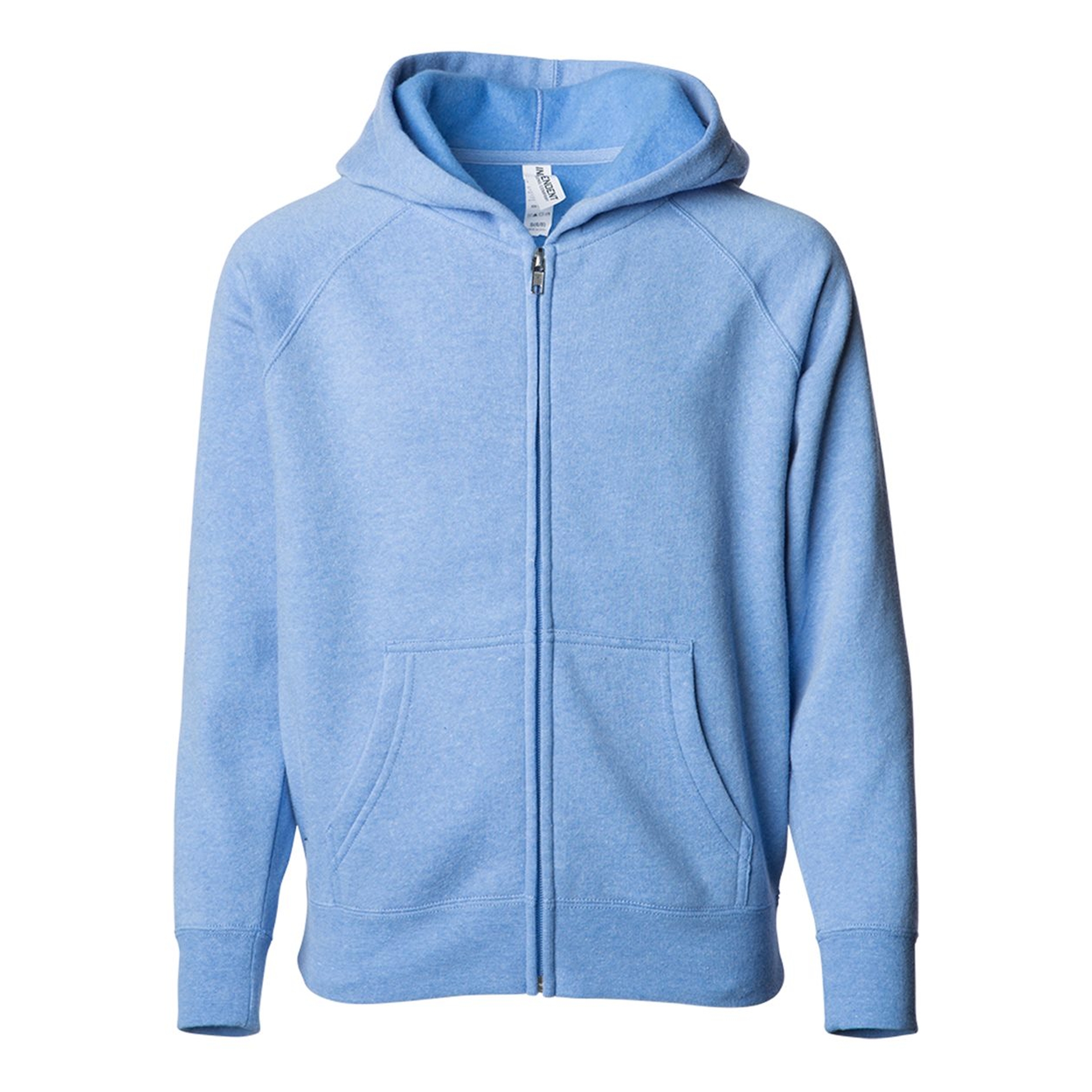Independent Trading Co. Youth Lightweight Blend Raglan Zip Hood 1