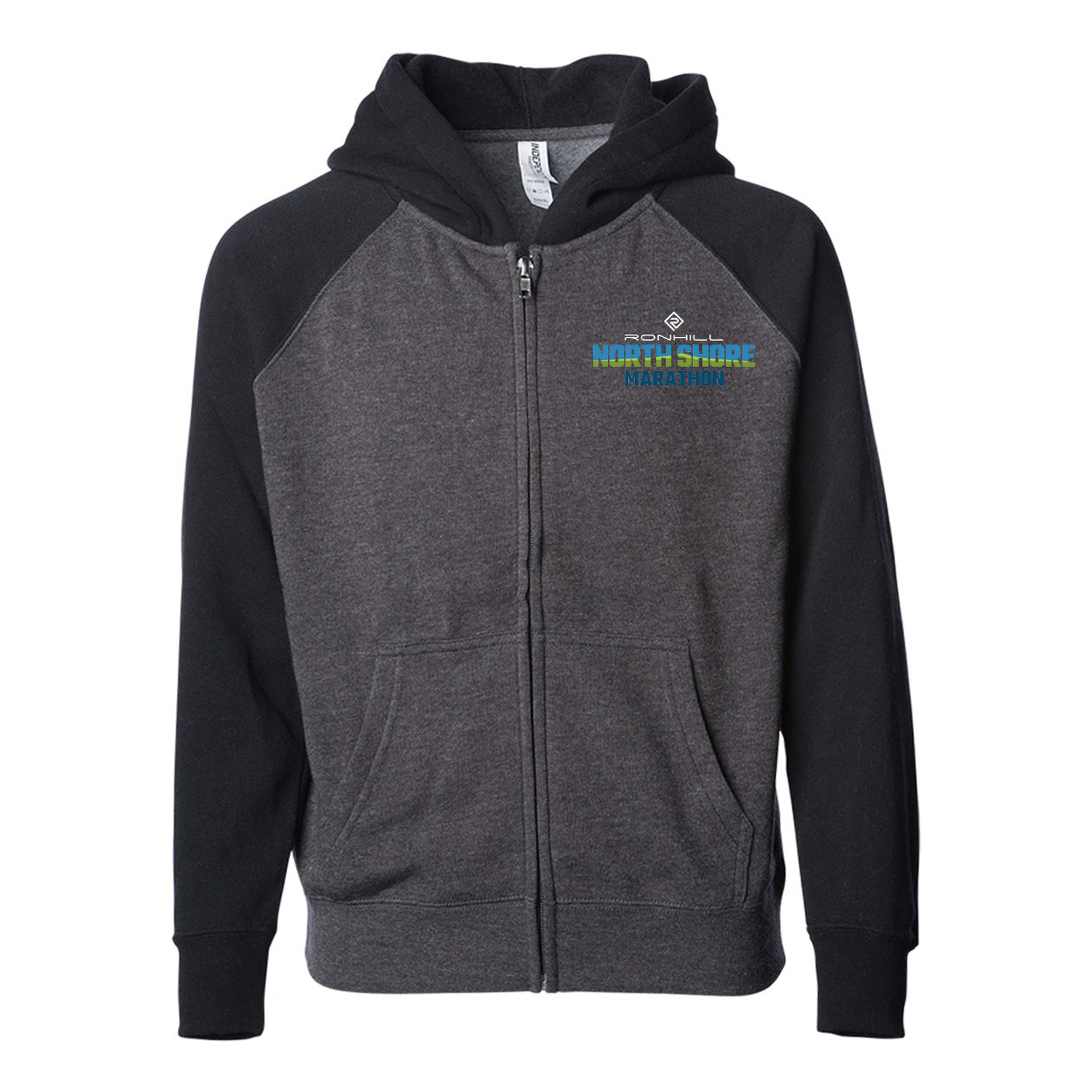 Independent Trading Co. Youth Lightweight Blend Raglan Zip Hood 1