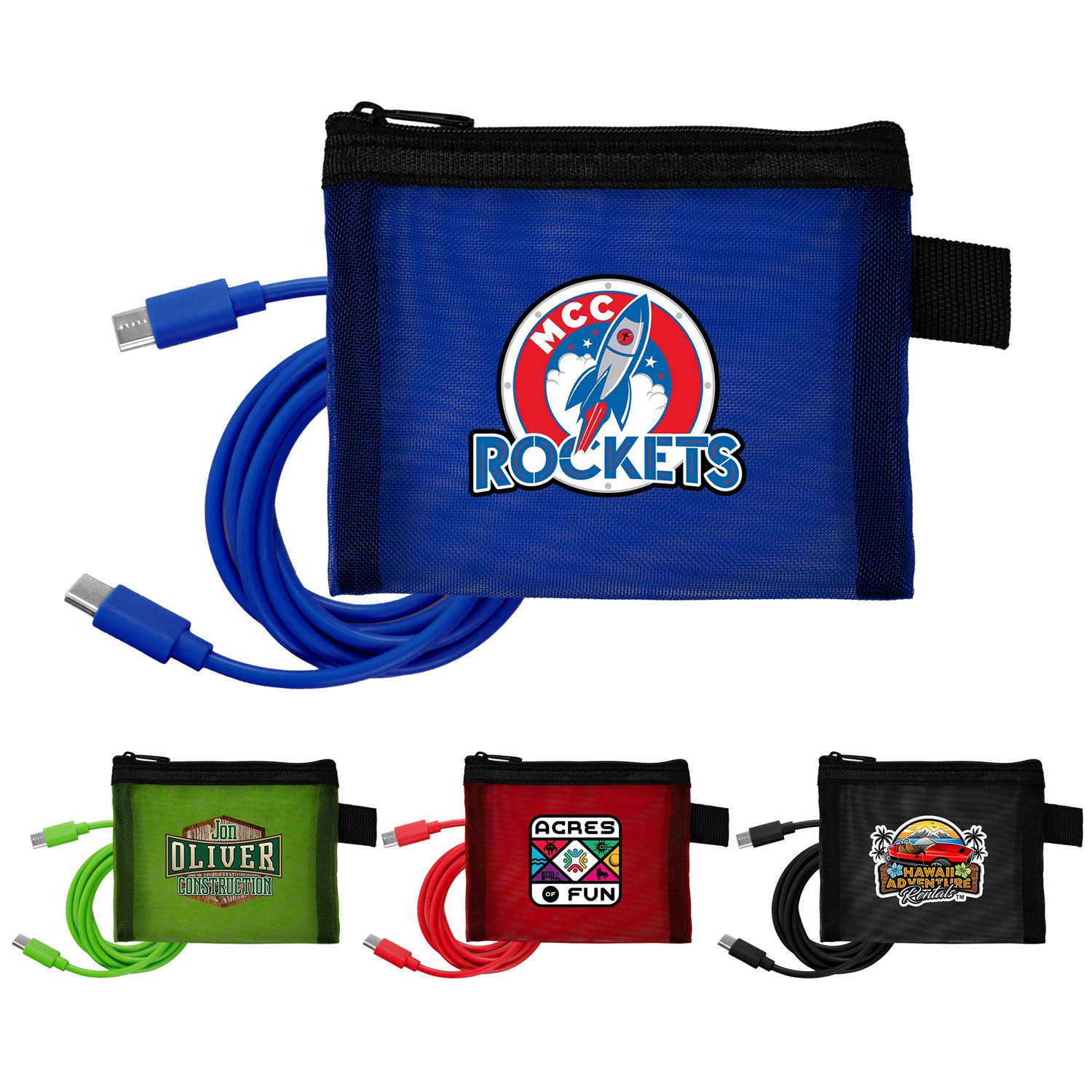 Recycled Mesh 4' C to C Cable Pouch 1
