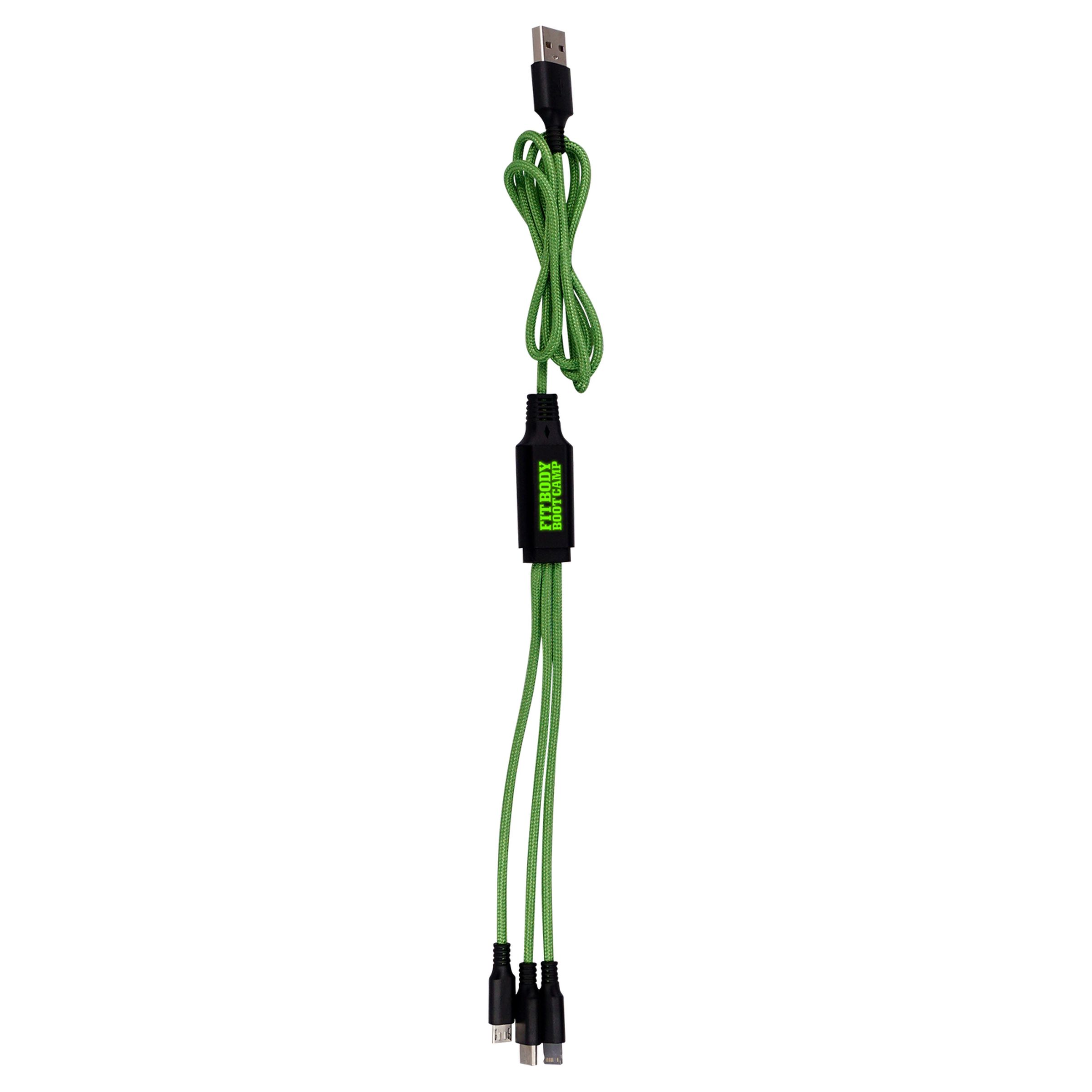 3' Metallic Logo Light Up Cable with Type C USB 1