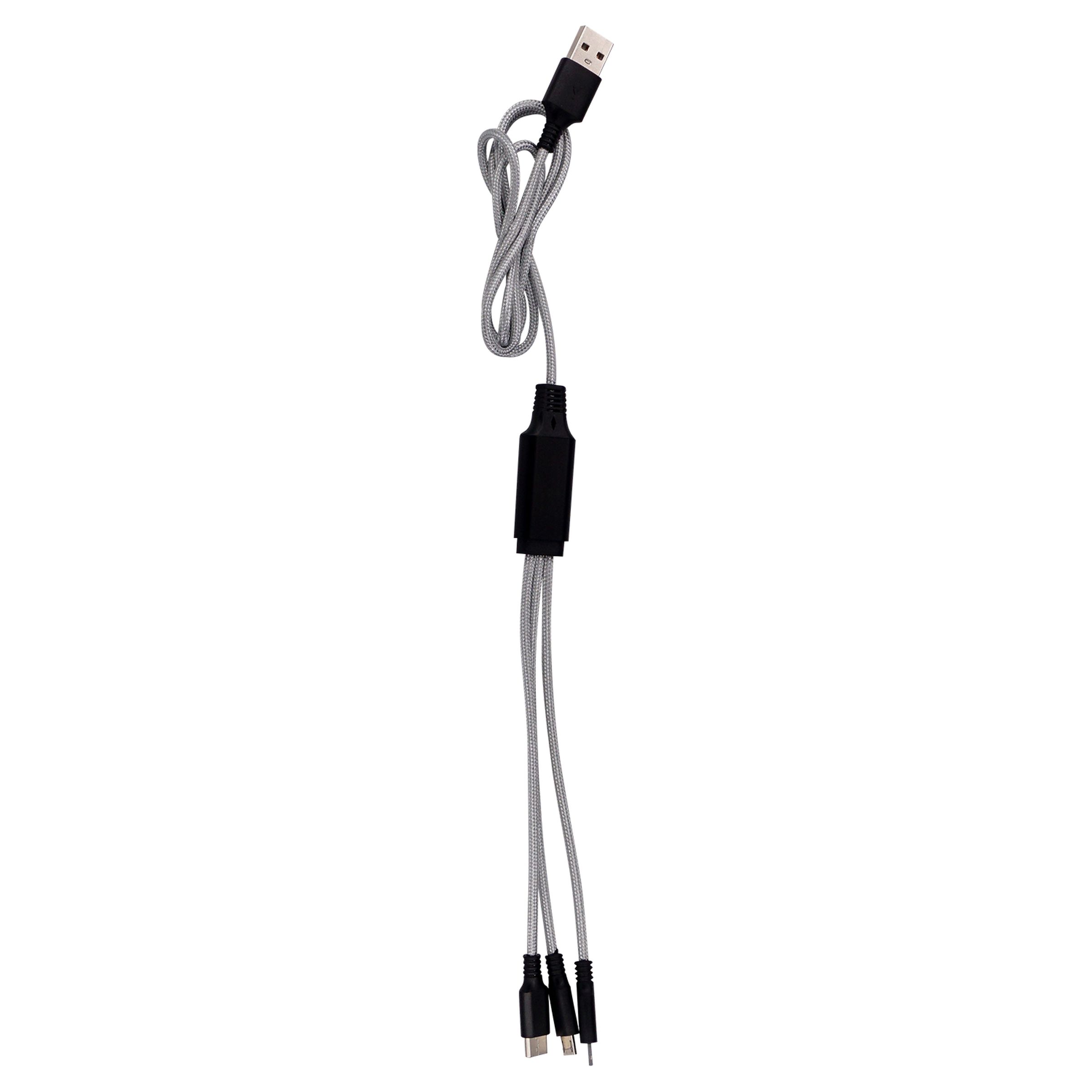 3' Metallic Logo Light Up Cable with Type C USB 1