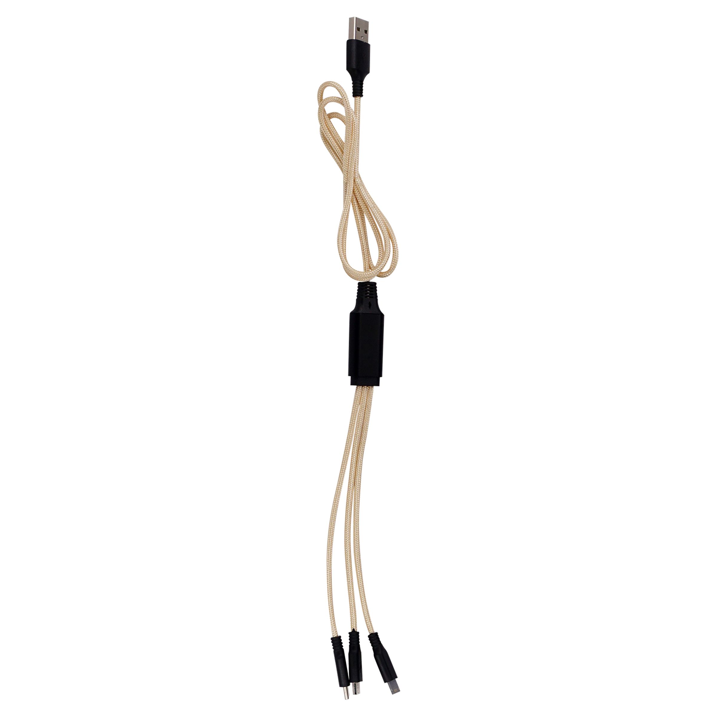 3' Metallic Logo Light Up Cable with Type C USB 1