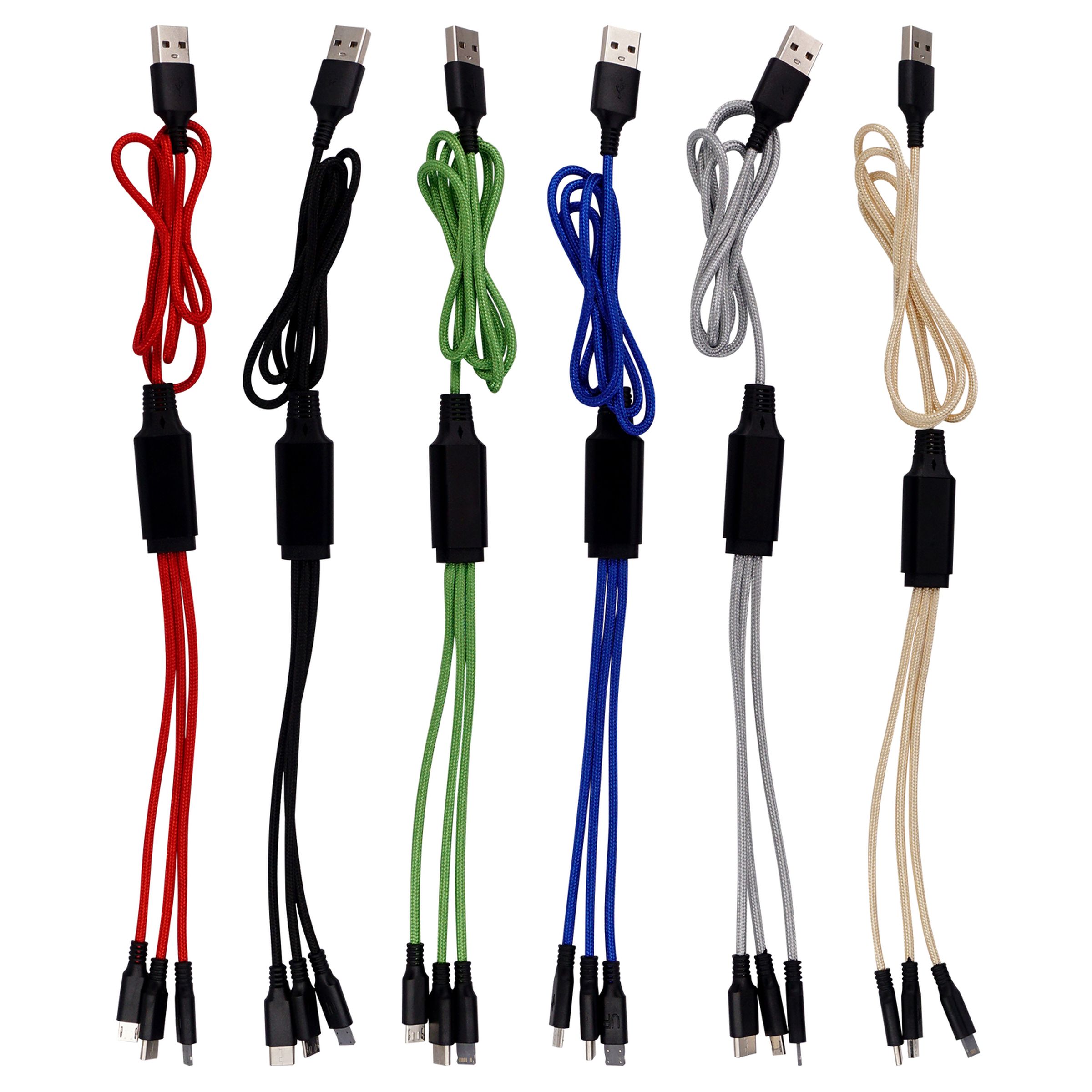 3' Metallic Logo Light Up Cable with Type C USB 1