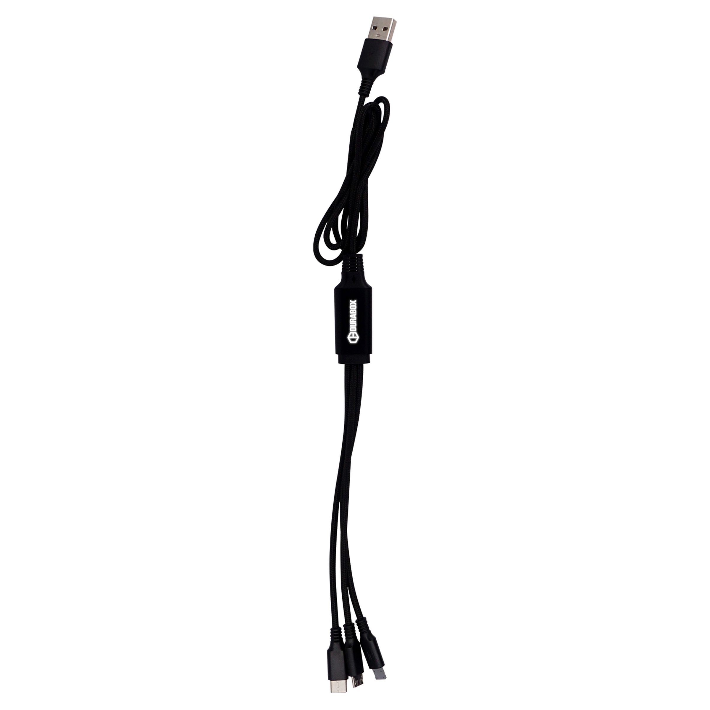 3' Metallic Logo Light Up Cable with Type C USB 1