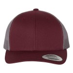 Yupoong Classics® Six-Panel Retro Trucker Cap - Maroon Red/Gray Yupoong Classics® Six-Panel Retro Trucker Cap - Maroon Red/Gray