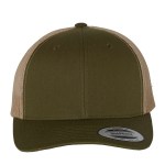 Yupoong Classics® Six-Panel Retro Trucker Cap - Moss Green/Khaki Brown Yupoong Classics® Six-Panel Retro Trucker Cap - Moss Green/Khaki Brown